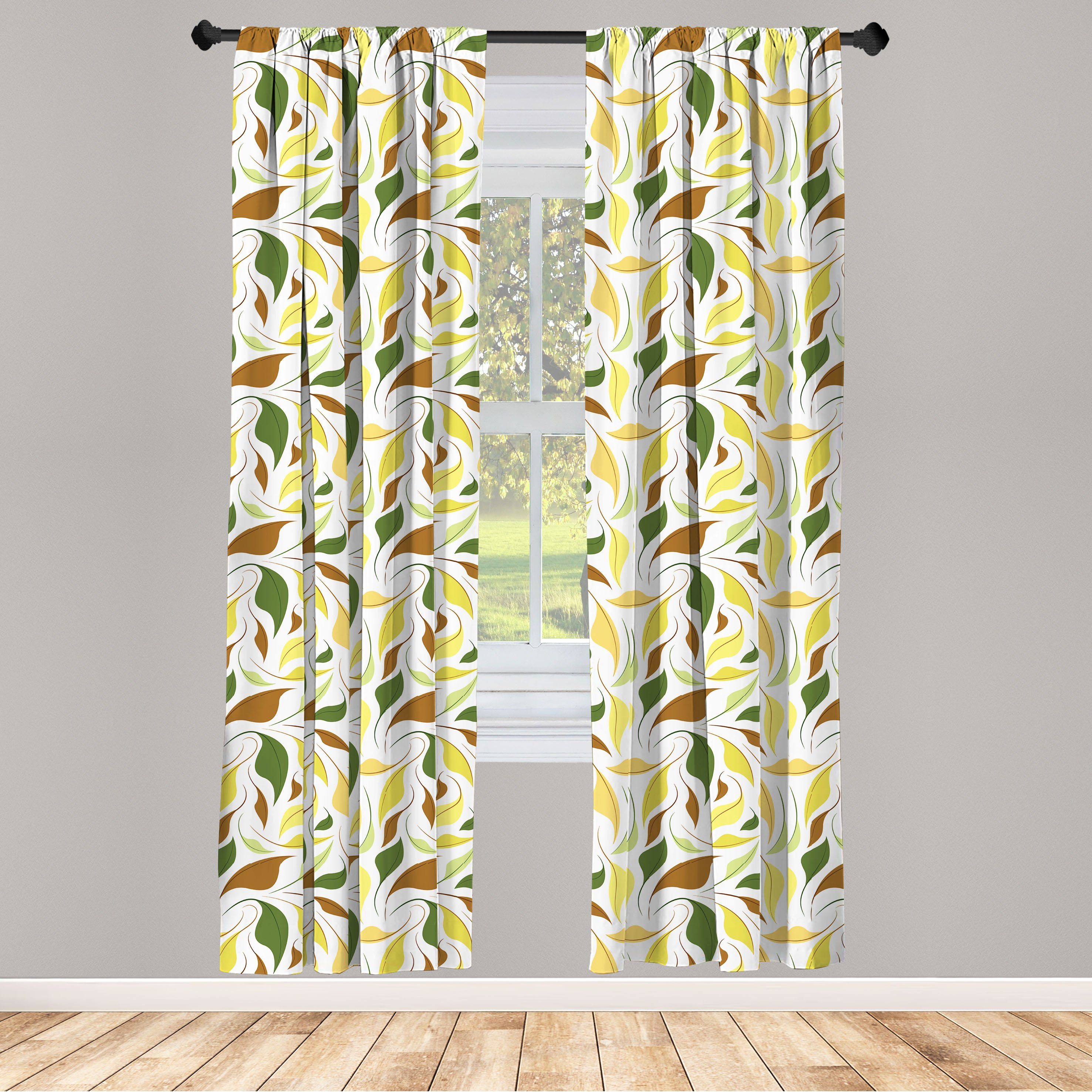 Gardine Vorhang für Wohnzimmer Schlafzimmer Dekor, Abakuhaus, Microfaser, Herbst Saisonale Gartenelemente