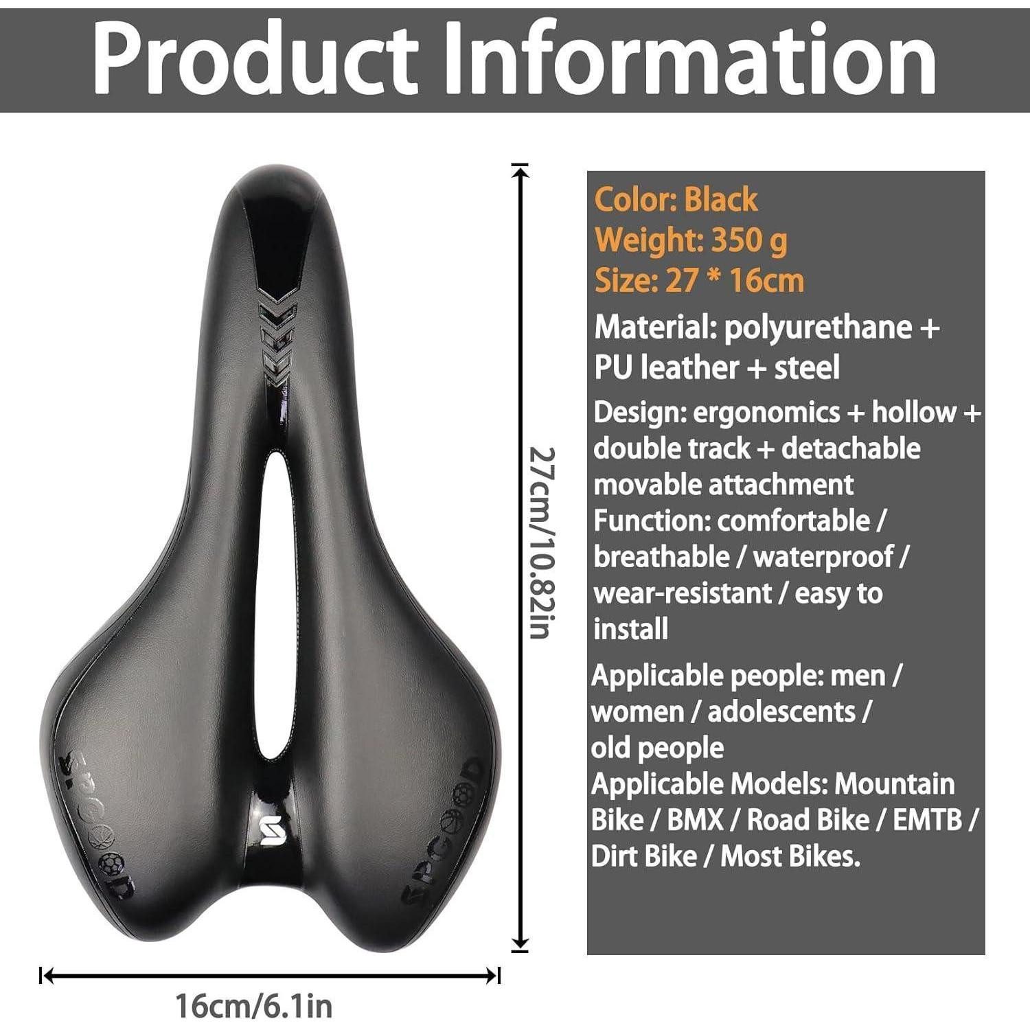 LuxusKollektion Fahrradsattel Fahrradsattel Herren Damen Bequem Gel Ergonomisch 27x16cm