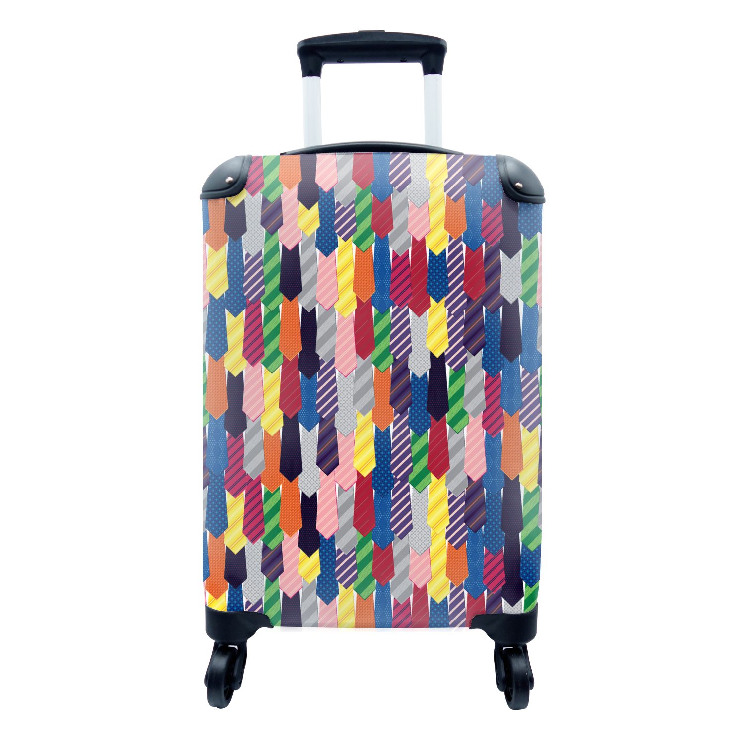 MuchoWow Handgepäckkoffer Krawatte - Regenbogen - Muster, 4 Rollen, Reisetasche mit rollen, Handgepäck für Ferien, Trolley, Reisekoffer