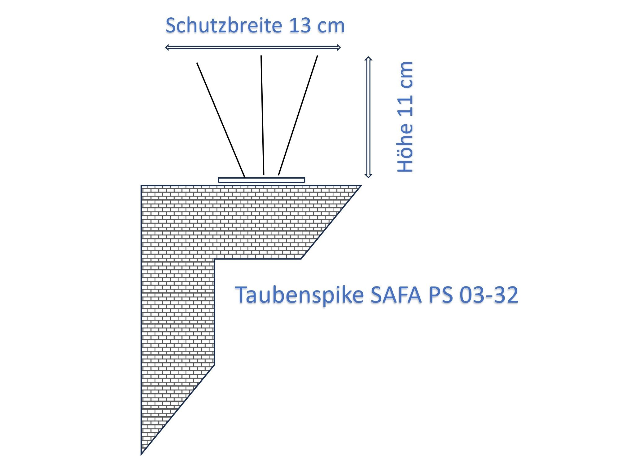 SAFA Taubenspikes Taubenabwehr aus rostfreiem Edelstahl 3/4/5-reihig, Für die Montage auf Stein, Beton, Metall, Holz, Glas, geeignet.
