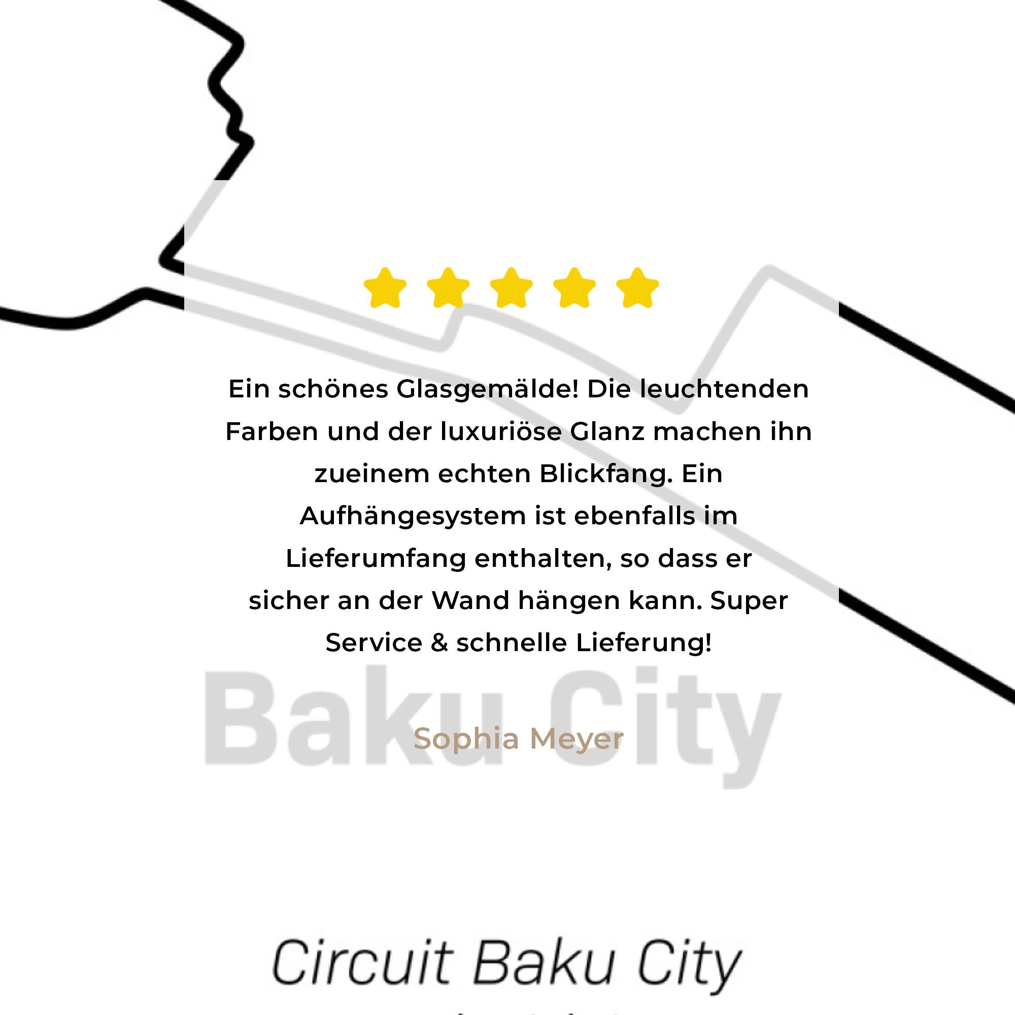 MuchoWow Acrylglasbild Formel 1 - - Bilder Rennstrecke, Glasbilder auf Wanddekoration Baku (1 Glas Wandbild - Foto auf St), - Glas 