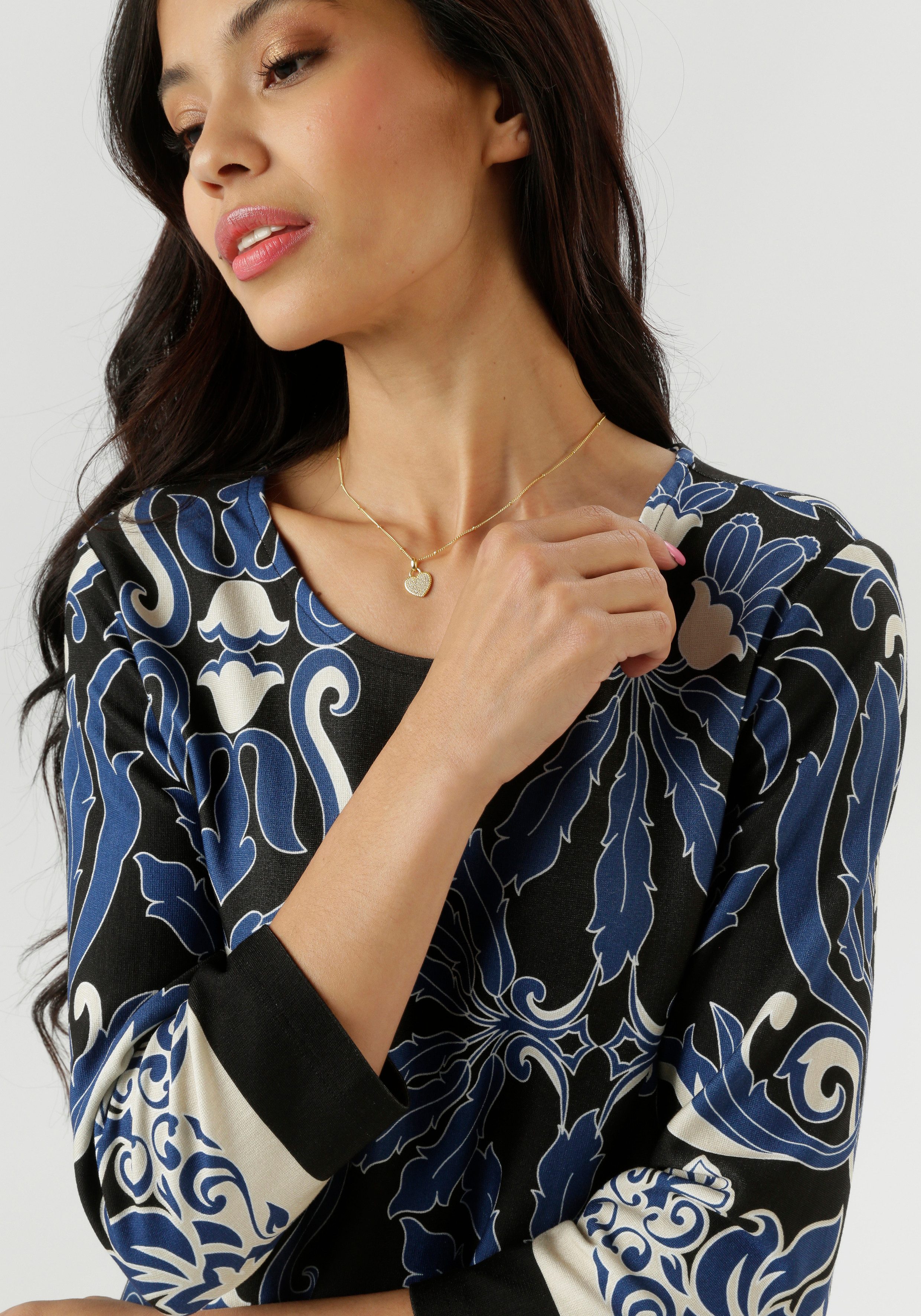 Aniston SELECTED Jerseykleid mit Ornamenten- und Rankendruck Allover