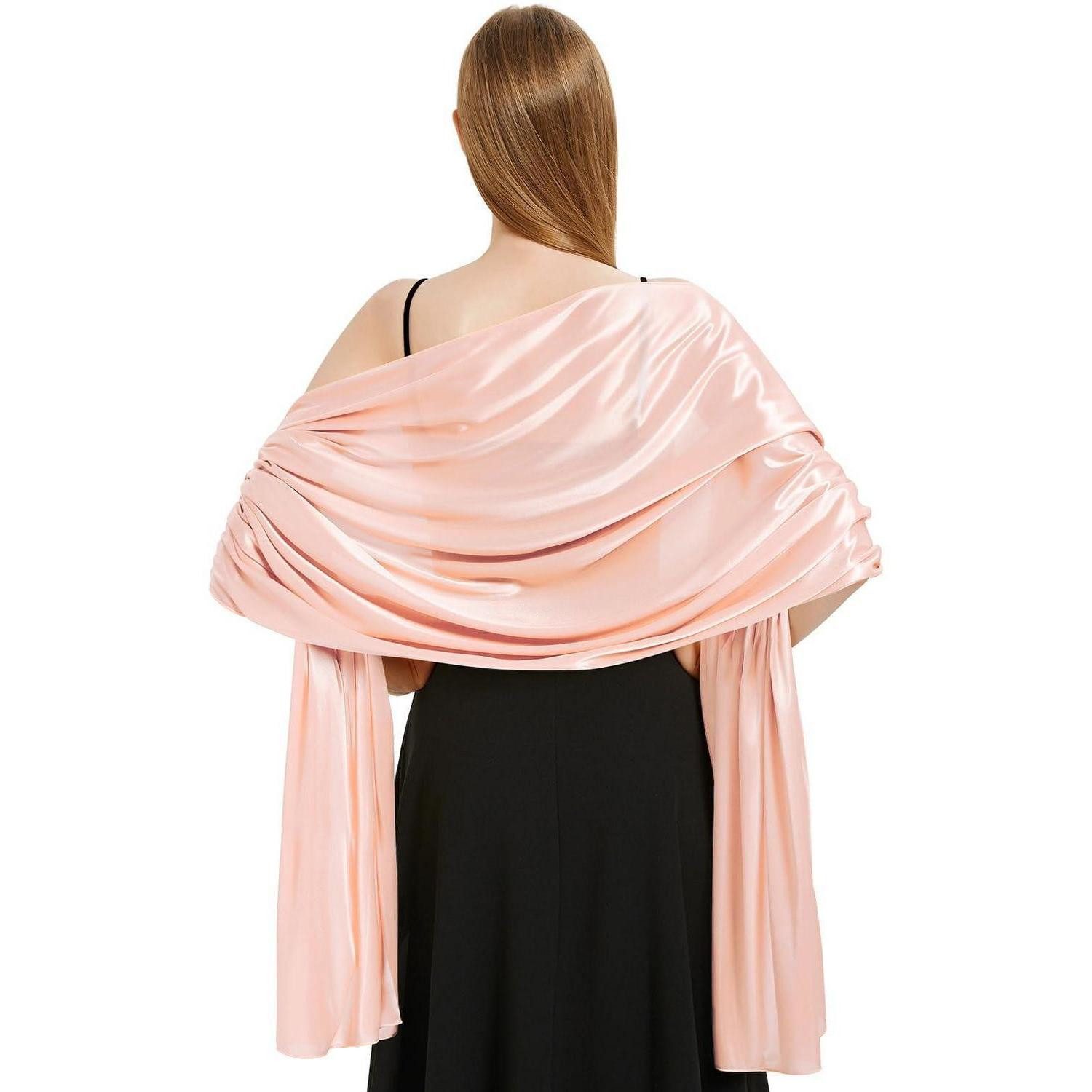 LuxusKollektion Seidenschal Schal Damen Elegant Glitzer 200x70 cm Creme Rosa, (1-St)