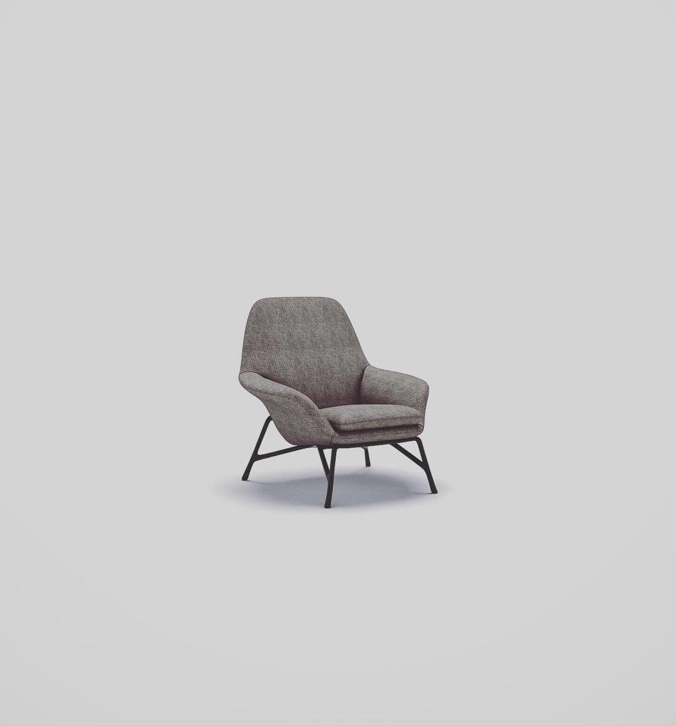 1x 1 Modern Polyester Wohnzimmer Europa (1-St., JVmoebel Stoff Sessel Sessel Neu Grau Sessel), Ohrensessel Sitzer in Made