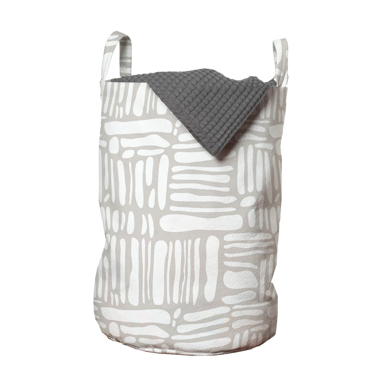 Abakuhaus Wäschesäckchen Wäschekorb mit Griffen Kordelzugverschluss für Waschsalons, Geometrisch Ethnic Tribal Stripe