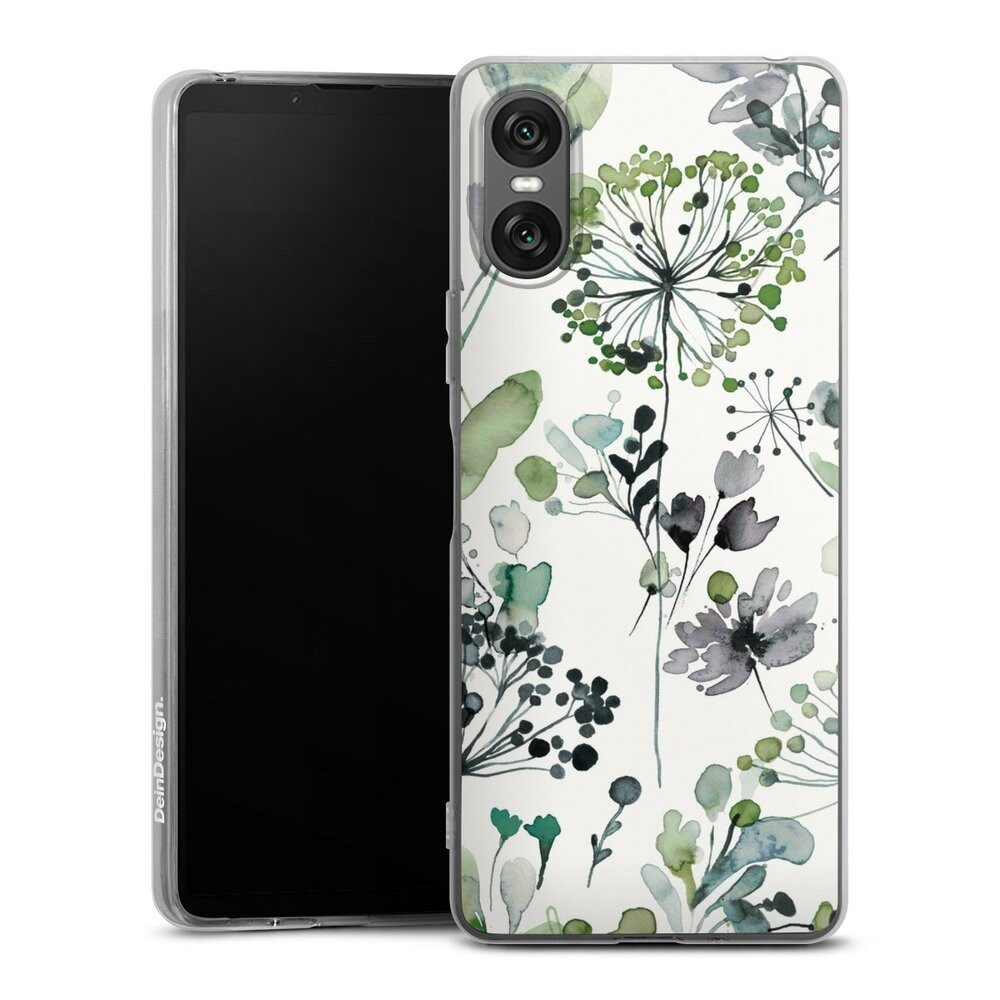 DeinDesign Handyhülle Eukalyptus Wasserfarbe Blumen Wild Grasses Eucalyptus, Sony Xperia 10 VI Silikon Hülle Bumper Case Handy Schutzhülle