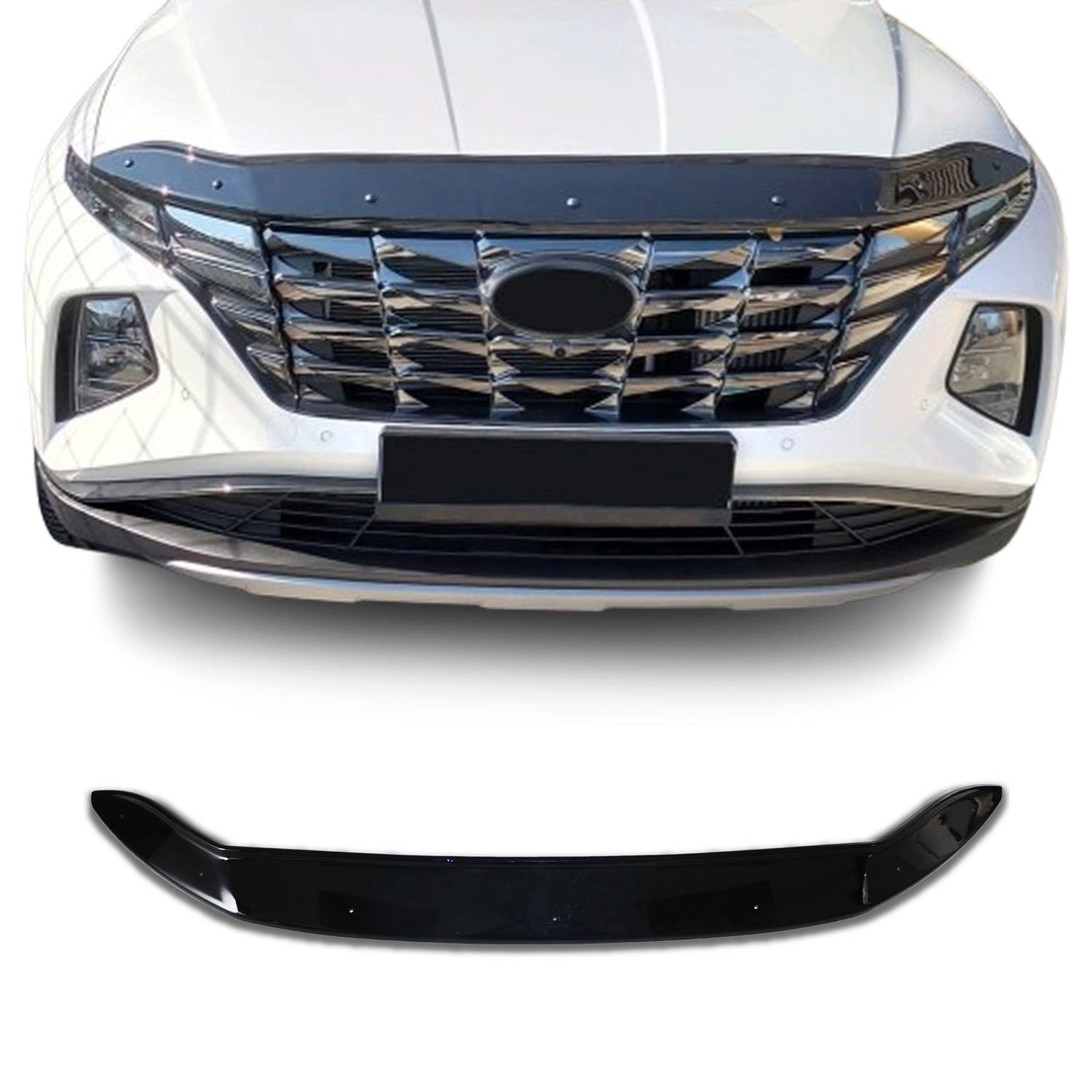 OMAC Lüftungsgitter Motorhaube Deflektor schutz für Hyundai Tucson NX4 2020-2025 Dunkel (1 St), Luftabweiser, Abweiser, Schneeschutz, Langlebig,Einfache Montage