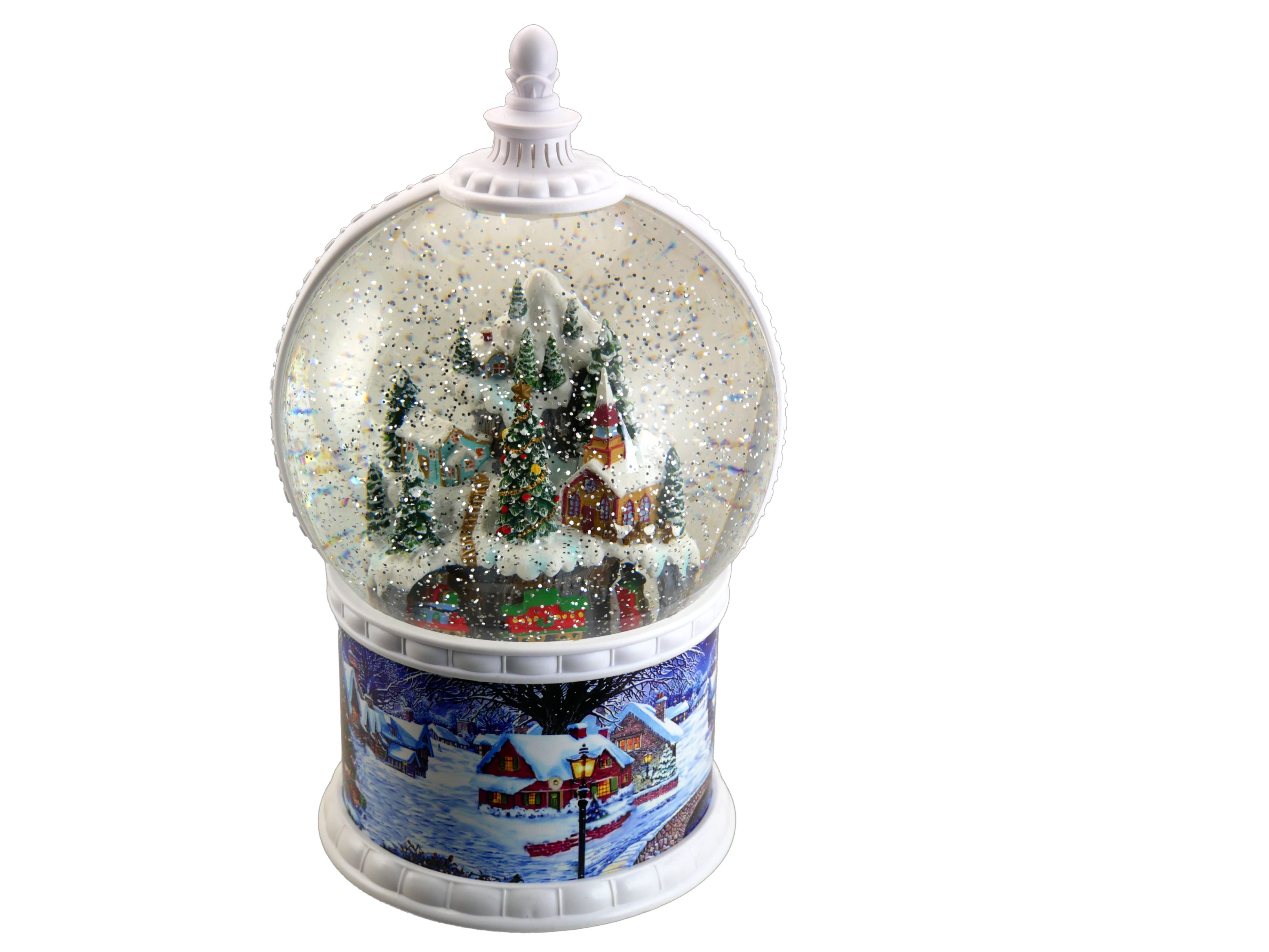 Musicboxworld Spieluhr Spieluhr - Schneekugel Winterdorf mit Zug