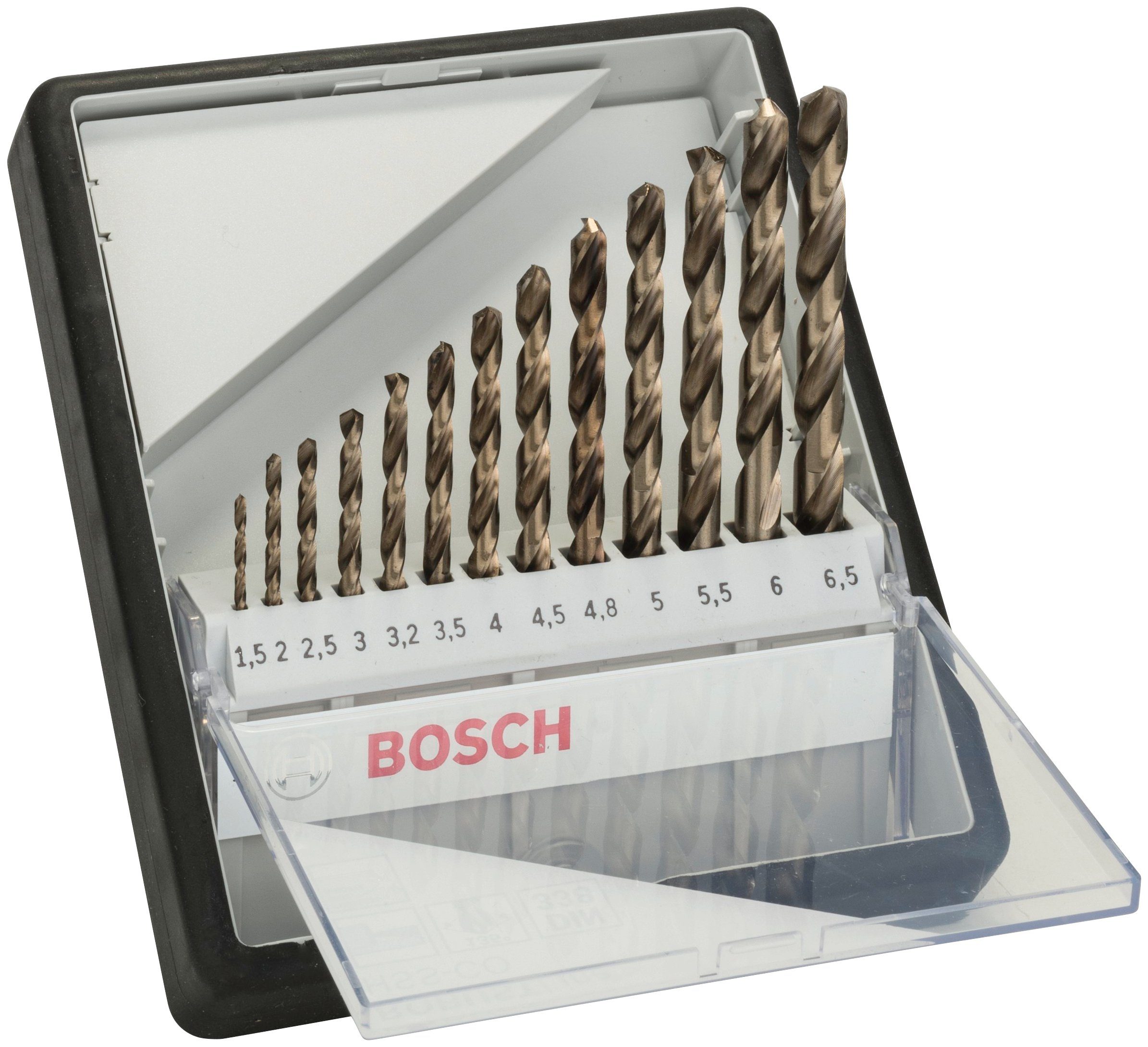 [Sehr beliebtes Standardprodukt] Bosch Professional Metallbohrer Robust Line HSS-Co, 13-tlg) (Set