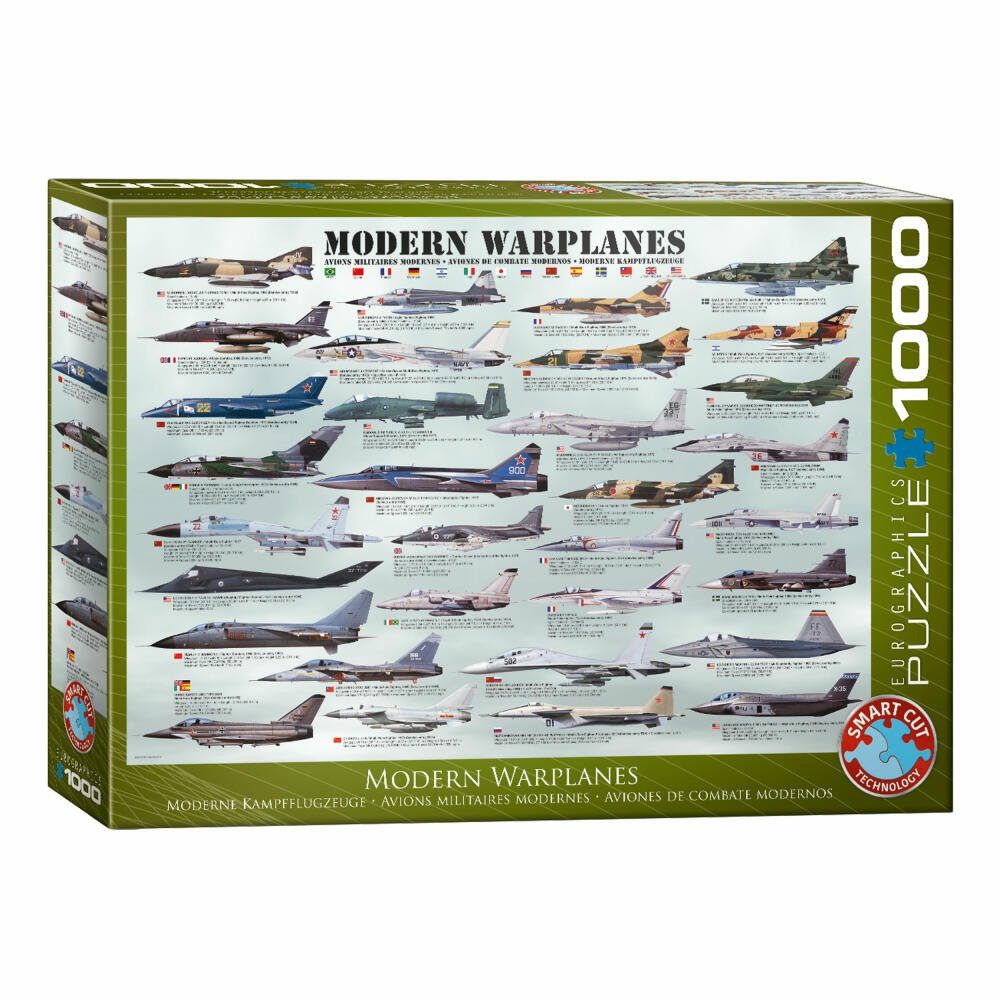 EUROGRAPHICS Puzzle Moderne Kampfflugzeuge, 1000 Puzzleteile