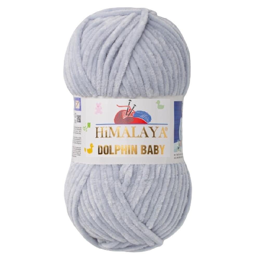 Himalaya Strickfein Himalaya Dolphin Baby Bulky Chenille Garn 80325 - hellgrau Häkelwolle, (1-St)