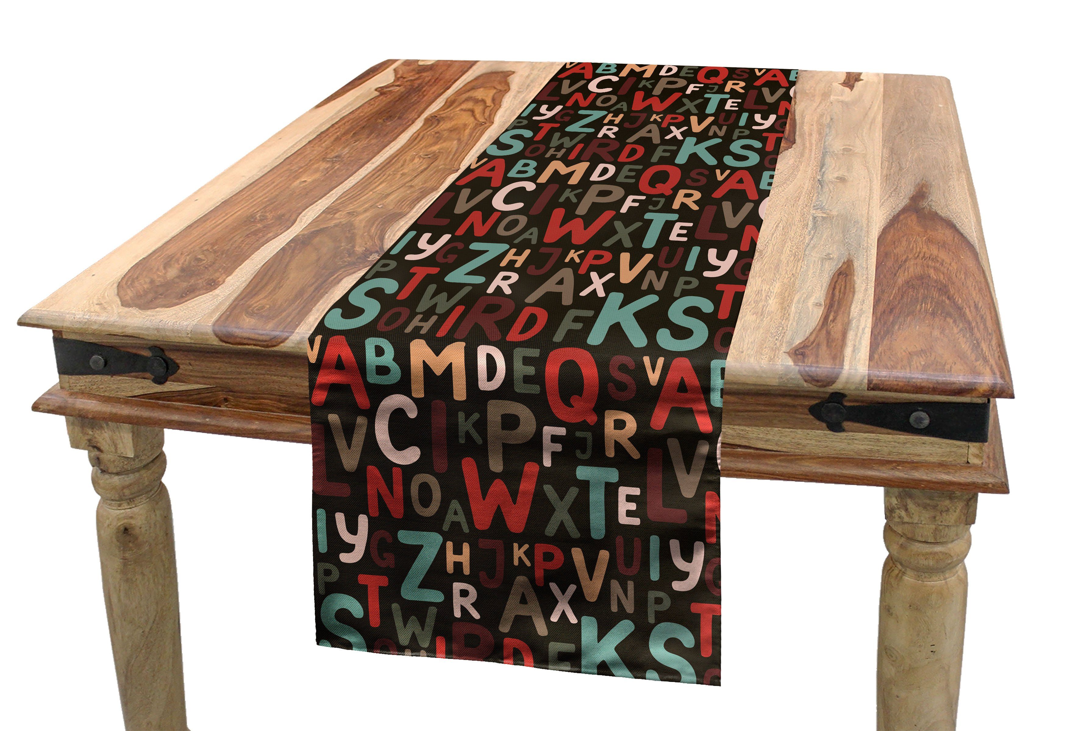 Abakuhaus Tischläufer Esszimmer Rechteckiger Verschiedene Tischläufer, farbige Buchstaben Alphabet Küche Dekorativer