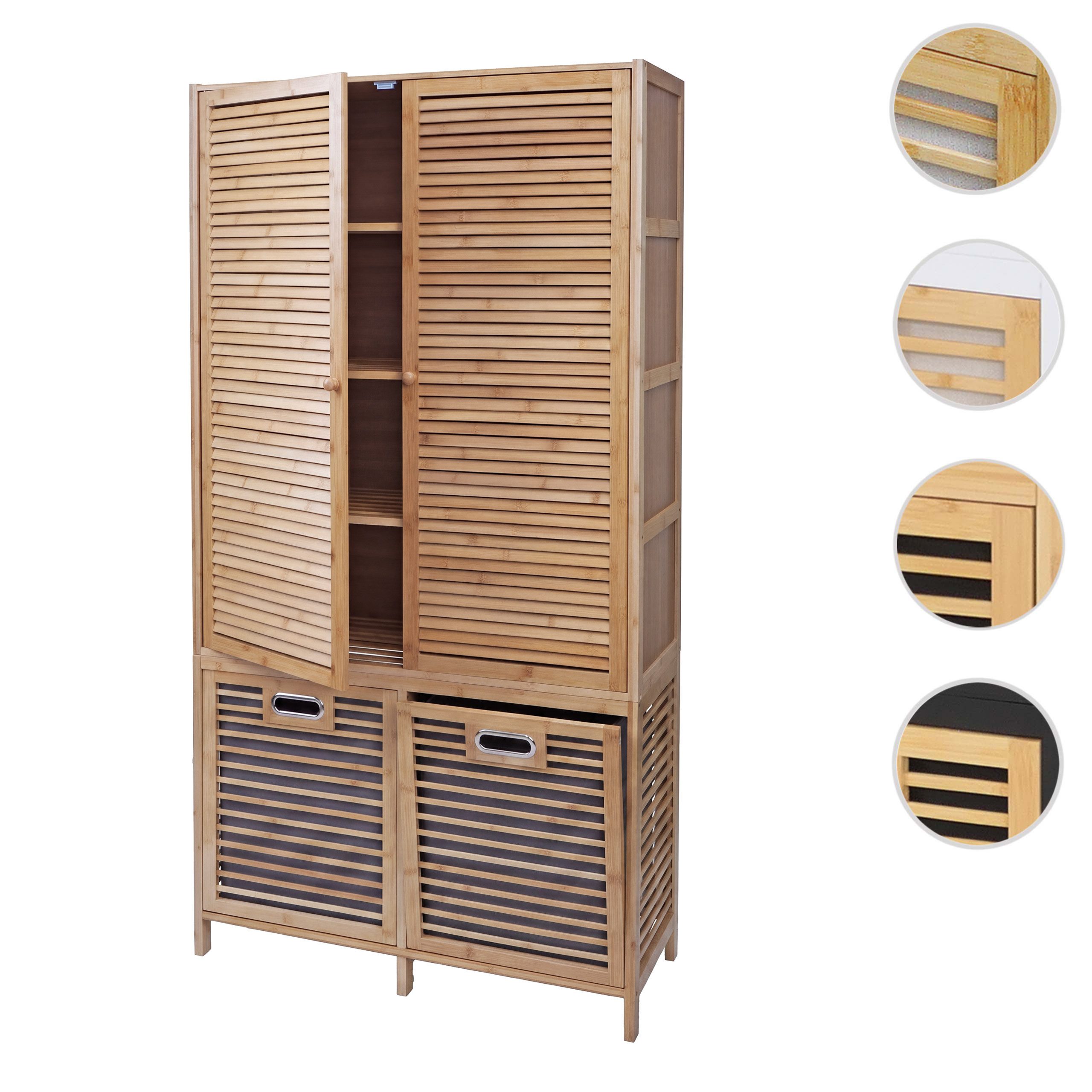 MCW Hochschrank MCW-N83-T Mit Ablagefächern und zwei Wäschekörben – Bild 3 von 5