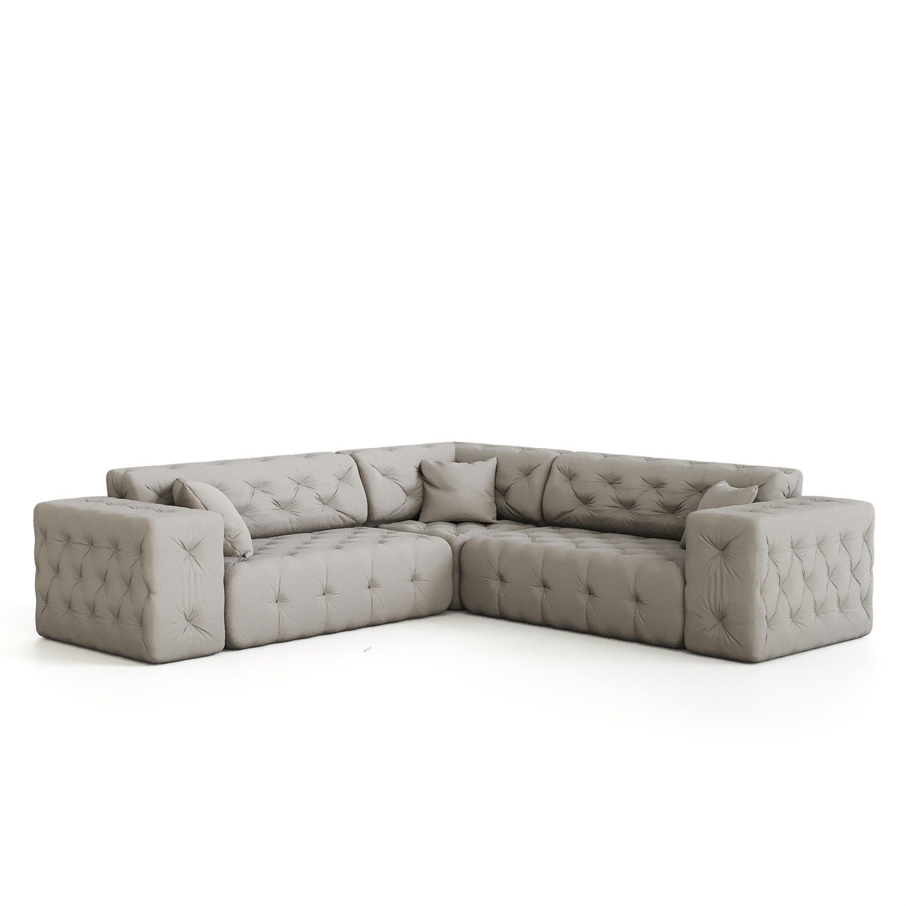 Fun Möbel Ecksofa Ecksofa Designersofa CHANTAL Seite universal in Stoff Opera Velvet