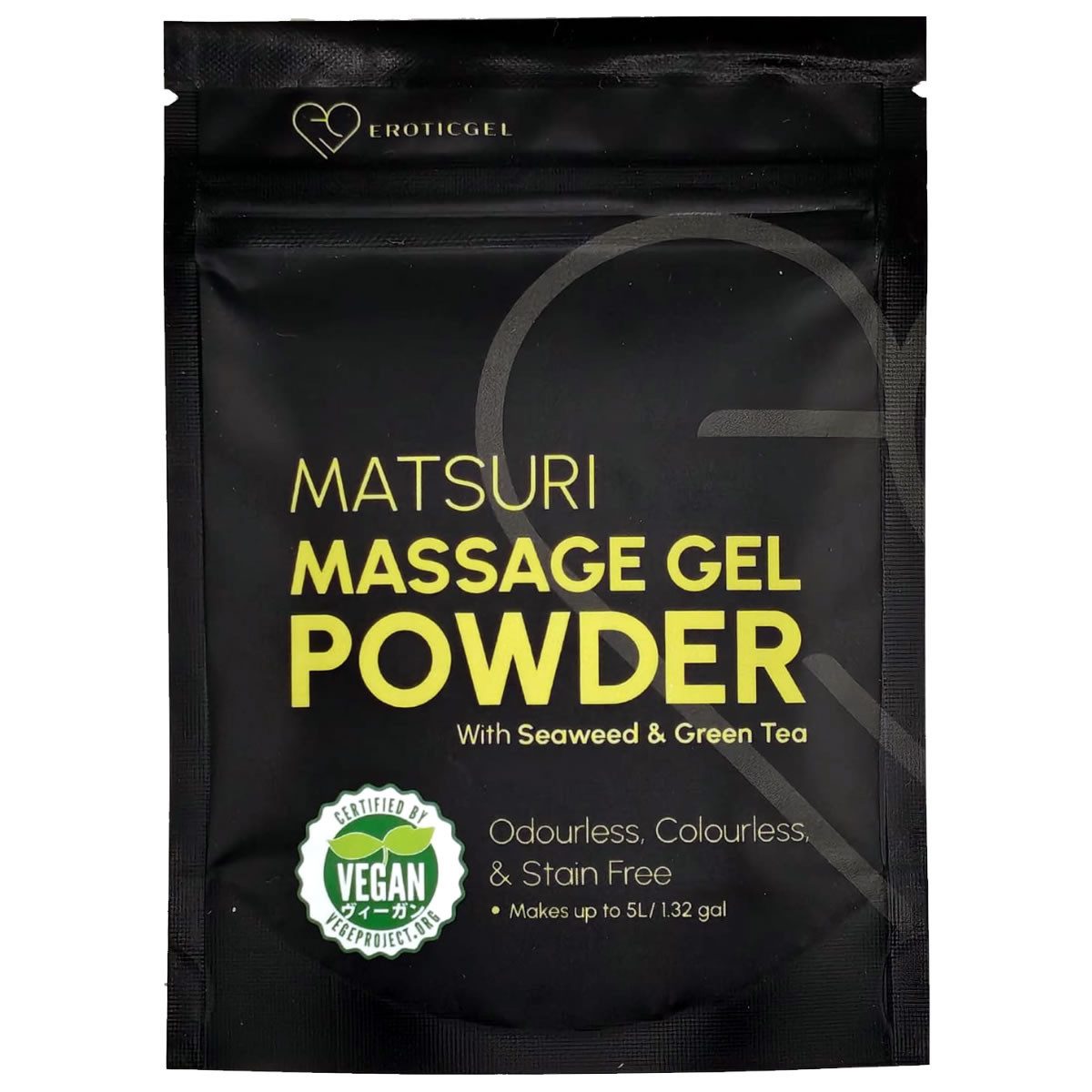 EROTICGEL Gleit- und Massagegel Nuru Massage Gel Powder (Nori Seaweed & Green Tea), MATSURI Edition, Beutel mit 50g, 1-tlg., japanisches Massagegel-Pulver aus natürlichen Inhaltsstoffen