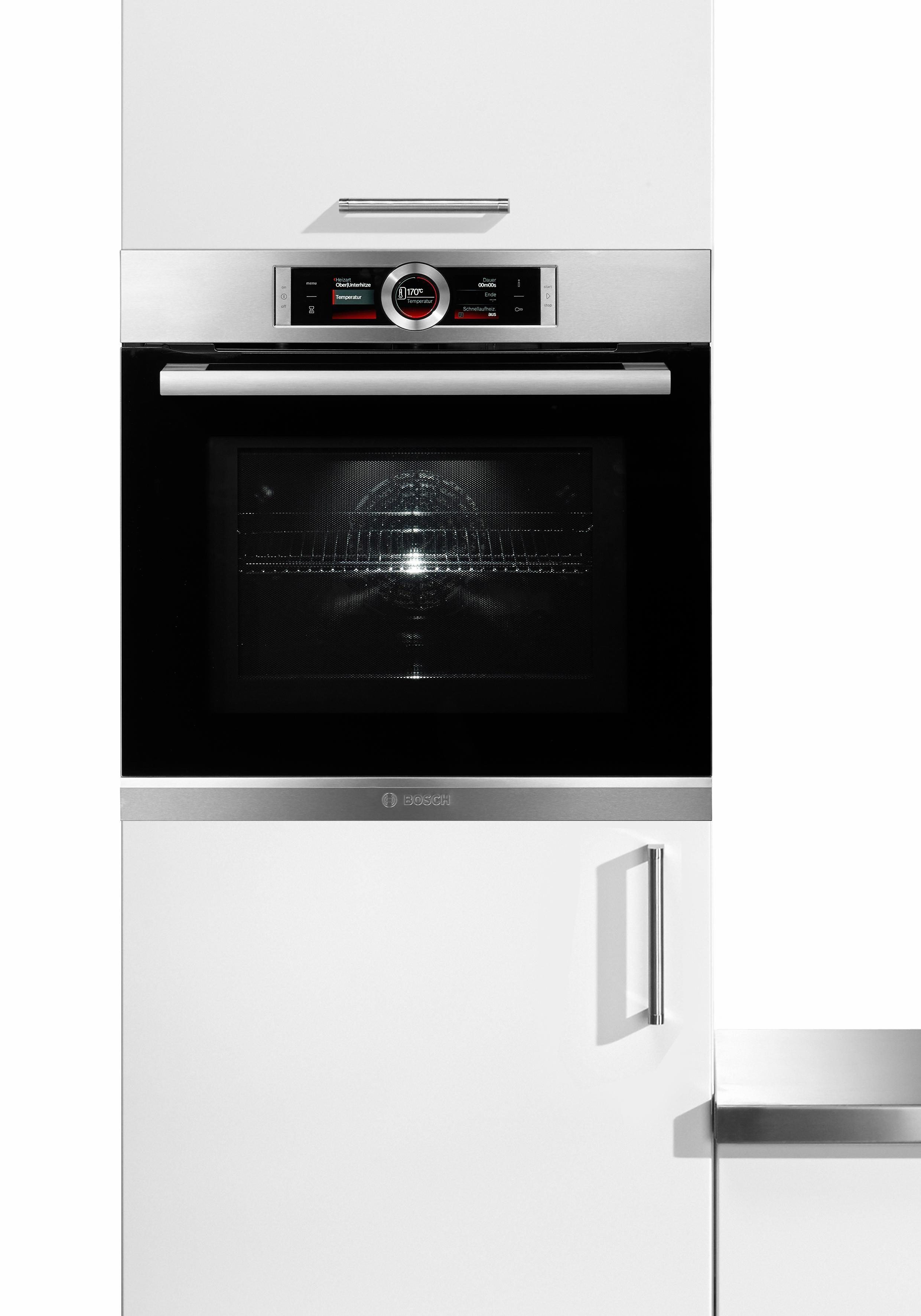 BOSCH Backofen mit Mikrowelle Serie 8 HMG6764S1, mit Vollauszug, Pyrolyse-Selbstreinigung, mit 4D Heißluft