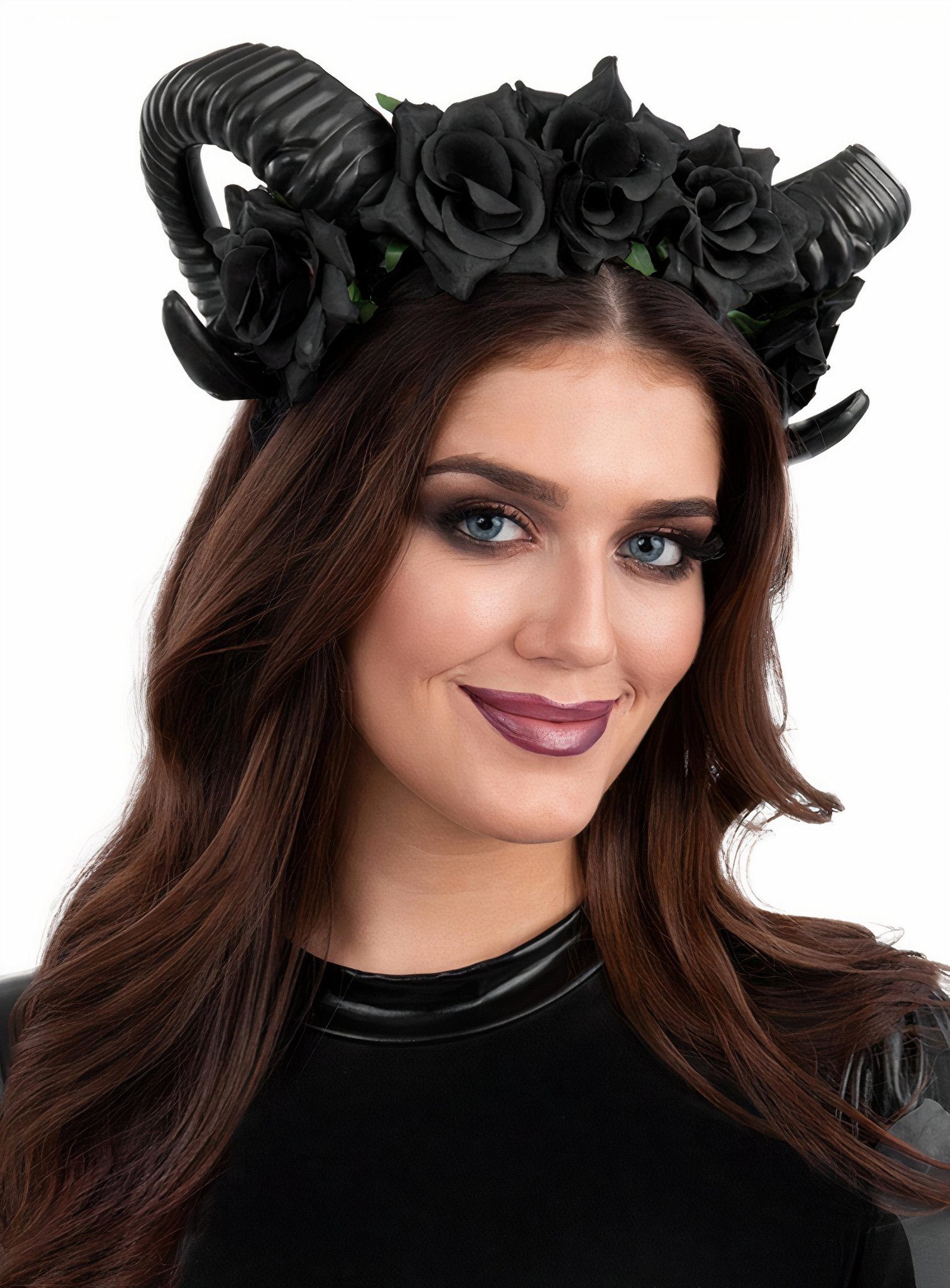 Smiffys Kostüm Black Widder Hörner Haarreif, Auch gehörnte Dämonen machen sich mal hübsch!