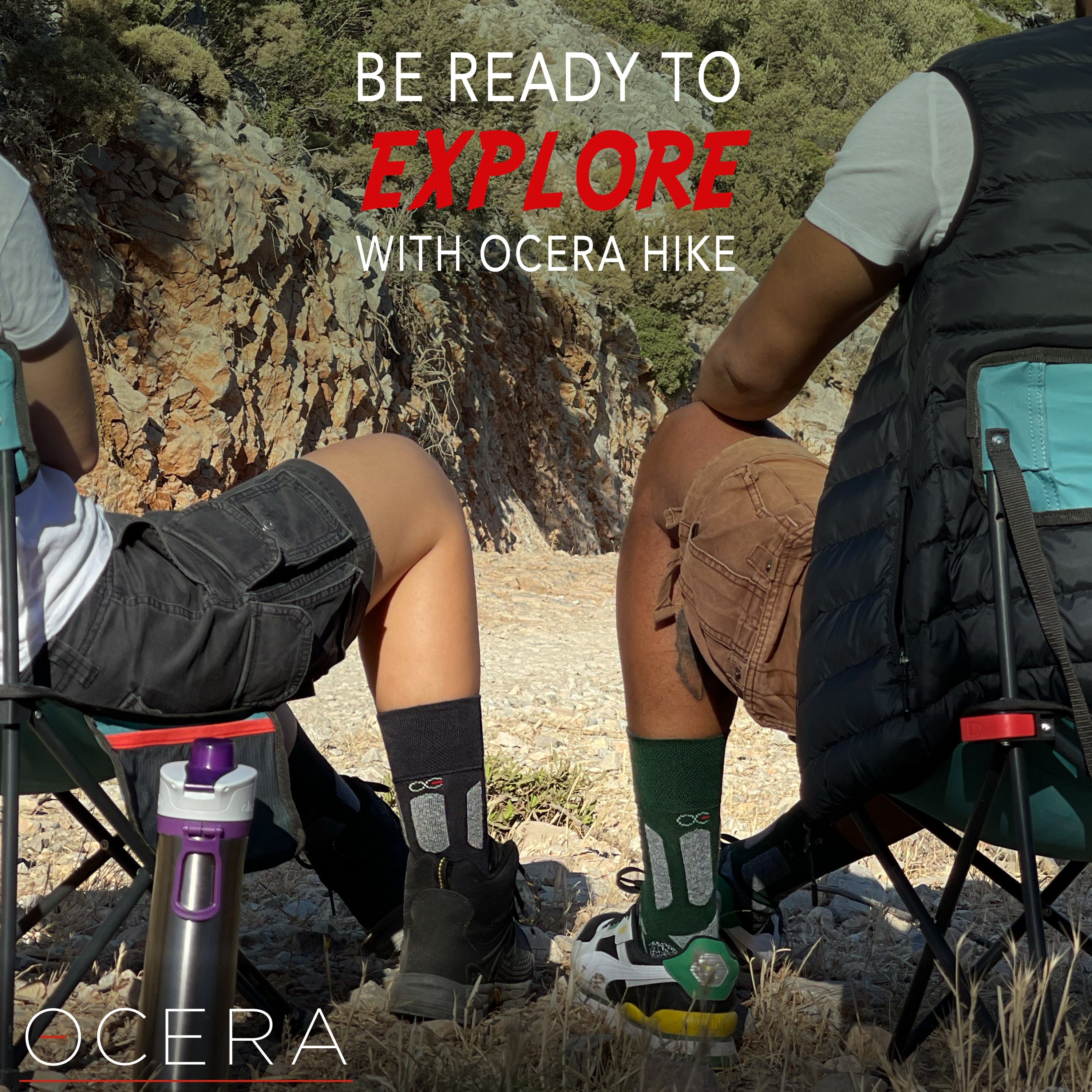 OCERA Wandersocken OCERA HIKE-Trekking/Wander Socken für Damen & Herren, 3 Paar Socken (Packung, 3-Paar, 3 Paar) mit Frottee, mit eingestricktem Logo, mit Mittelfußgummi