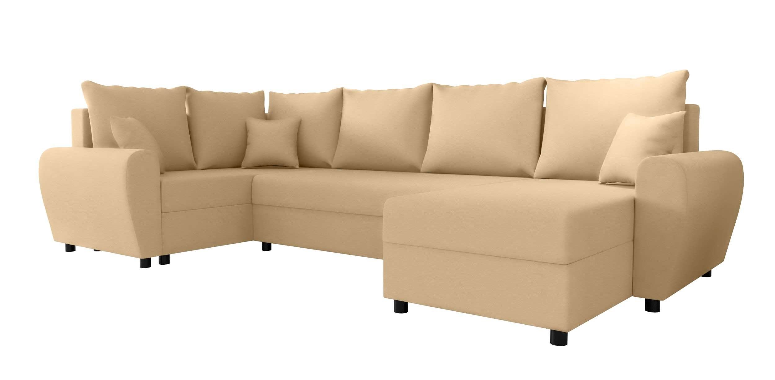 Modern Wohnlandschaft Stylefy Bettfunktion, Haven, mit Sofa, Sitzkomfort, Bettkasten, U-Form, mit Design Eckcouch,