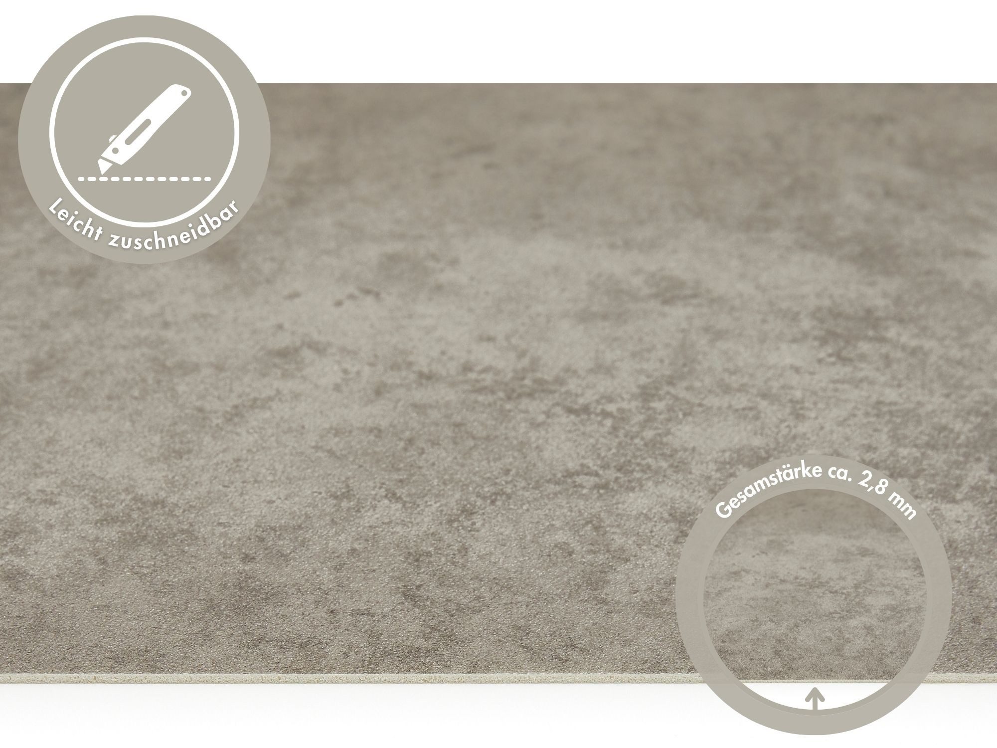 misento Vinylboden Mirage in Fliesen- und Steinoptik, für Feuchtraum- und Privatbereiche, PVC Bodenbelag Meterware 200/400 cm breit, Stärke 2,8 mm
