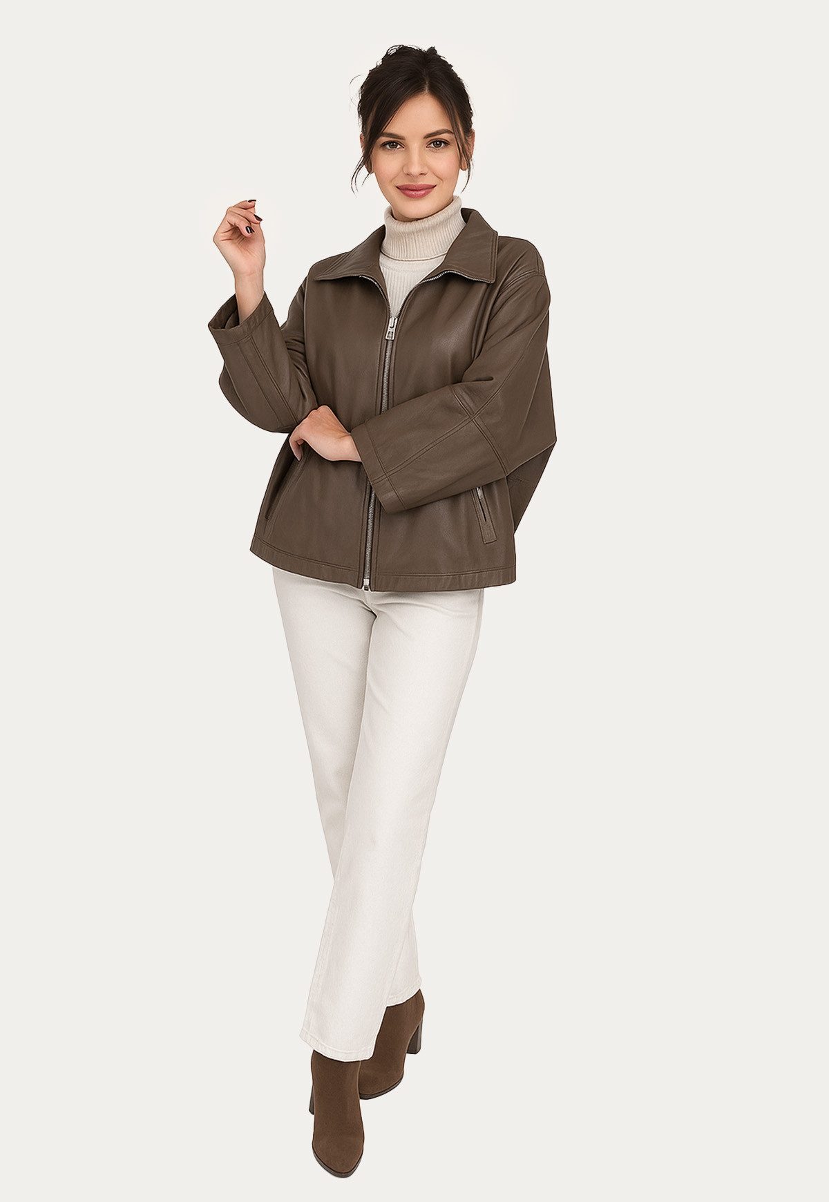 Hollert Lederjacke Damen Lederjacke Odette Braun günstig online kaufen