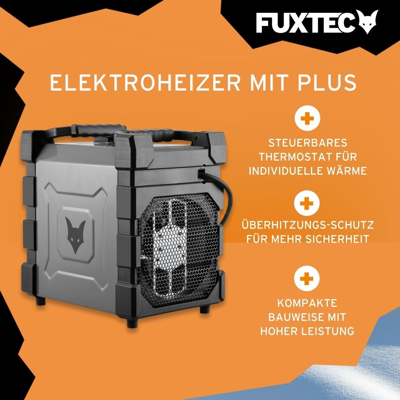 FUXTEC Heizgerät FX-EH2, 2000W Heizleistung, Thermostatregelung, Überhitzungsschutz IP24