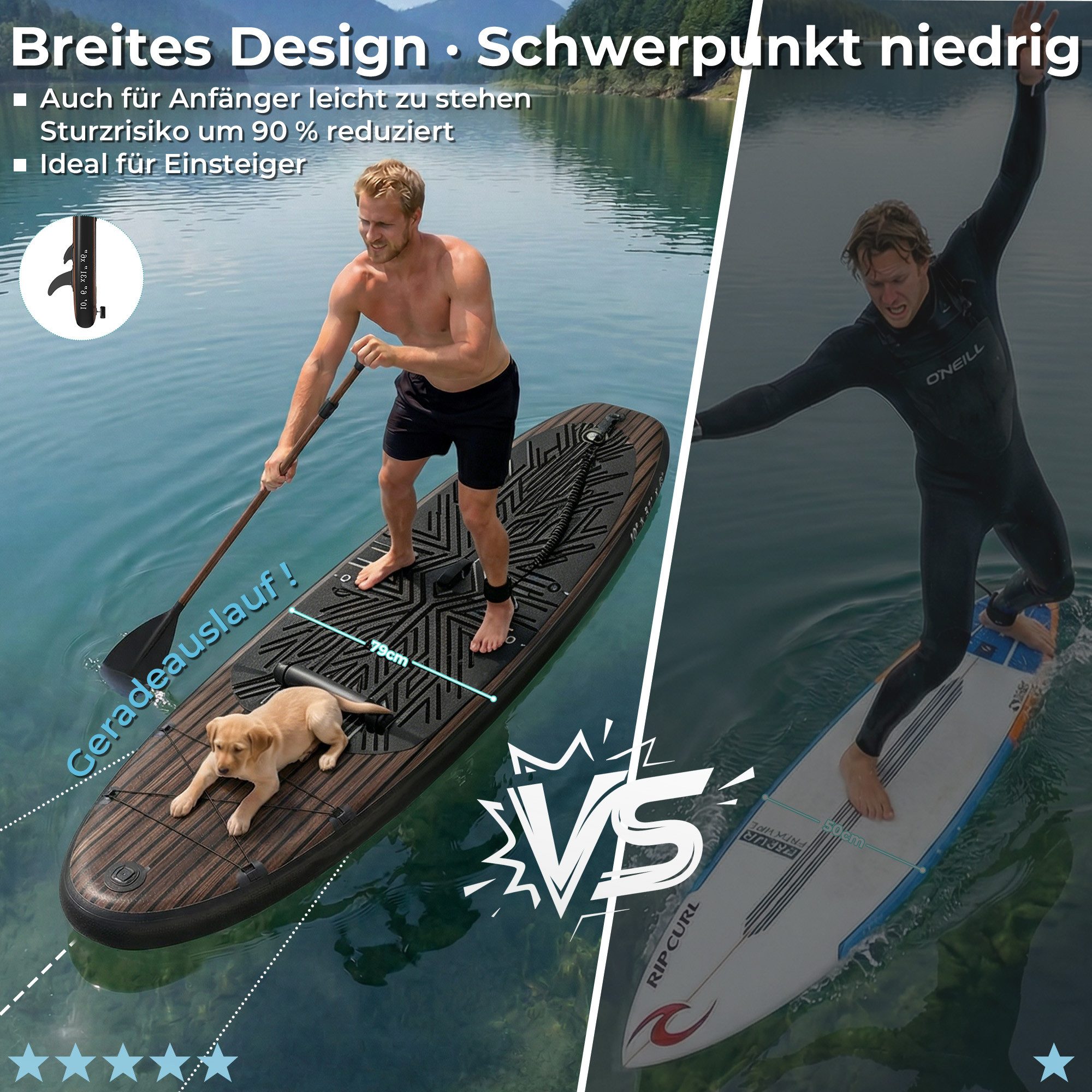HOMALL Inflatable SUP-Board Aufblasbares SUP-Board Komplettset 320 cm Stand Up Paddle Board