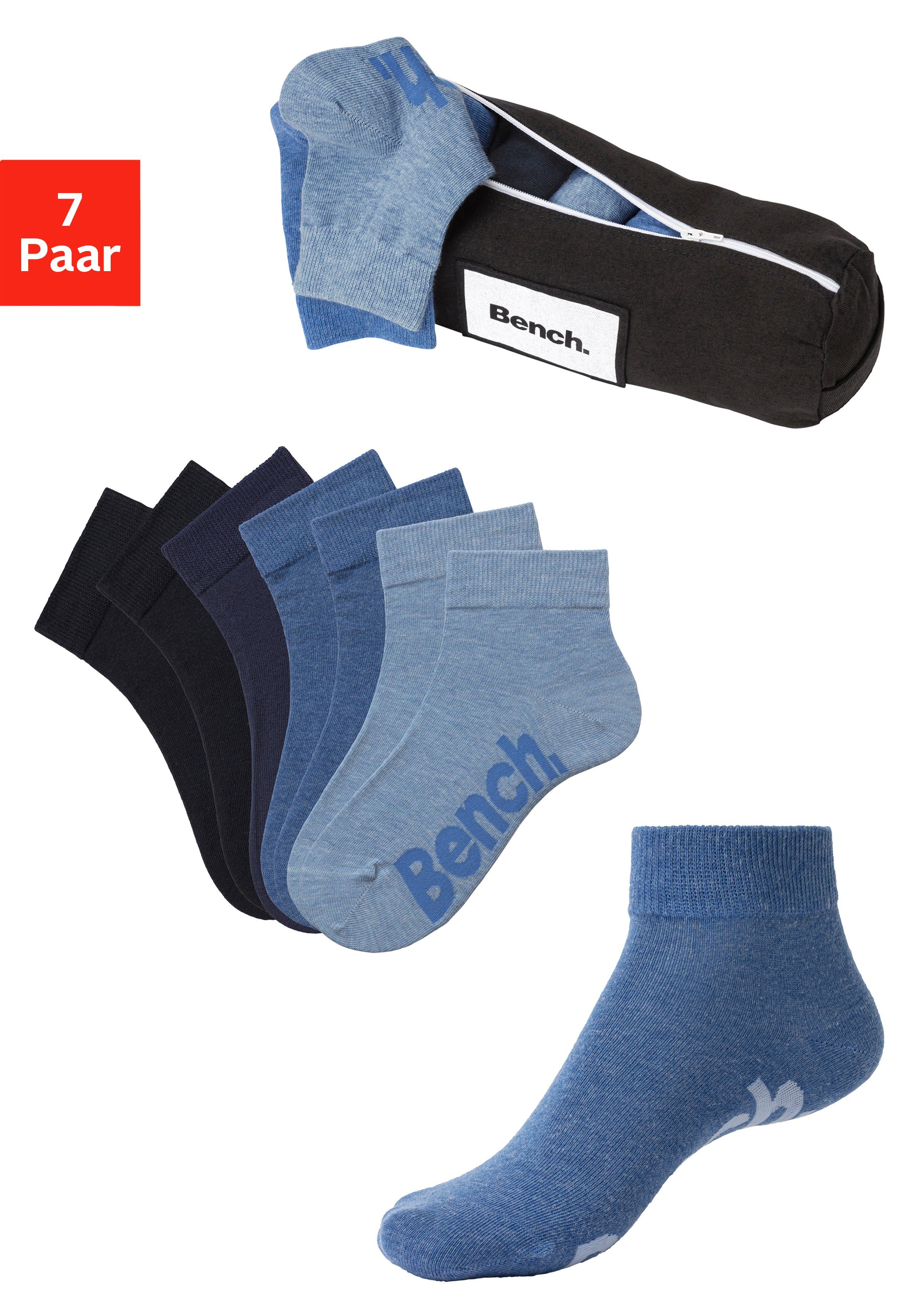 Bench. Kurzsocken (Federtasche, 7-Paar) in ansprechendem Mäppchen mit Reißverschluss