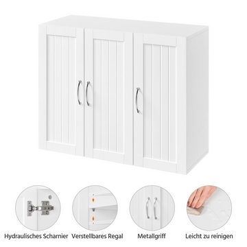Yaheetech Hängeschrank Wandschrank mit 3 Türen Badschrank Küchenschrank