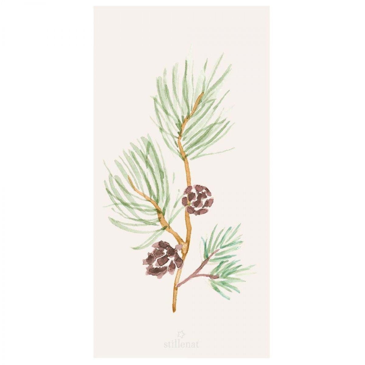 Ib Laursen Serviettenhalter Ib Laursen Servietten Kiefernzweig mit Zapfen (16-teilig)