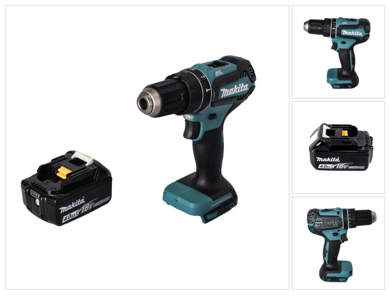 Makita Akku-Schlagbohrschrauber DHP 485 M1 Akku Schlagbohrschrauber 18 V 50 Nm Brushless + 1x Akku
