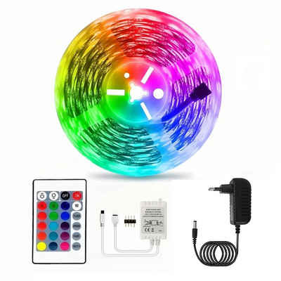 Oneid LED-Streifen »LED Strip 5m, RGB LED Streifen, Farbwechsel LED Band mit IR Fernbedienung, für die Beleuchtung von Haus, Party, Küche«