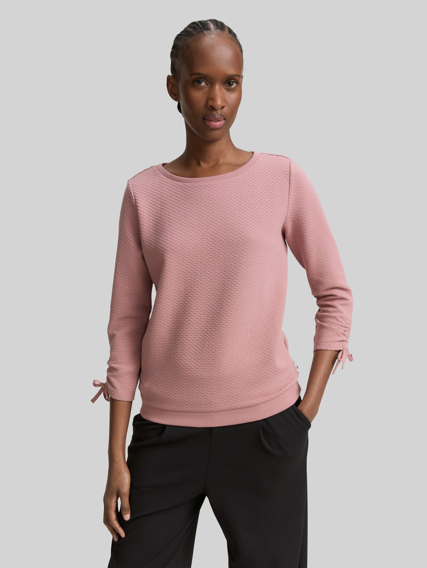 TOM TAILOR Denim Sweatshirt Strick & Sweatshirts Slim Fit Sweatshirt mit Raffärmeln