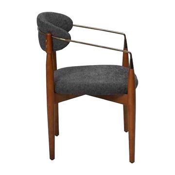 JVmoebel Esszimmerstuhl Grau 2x Stühle mit Armlehnen Polster Einrichtung Luxus Möbel (2 St), Made in Europa