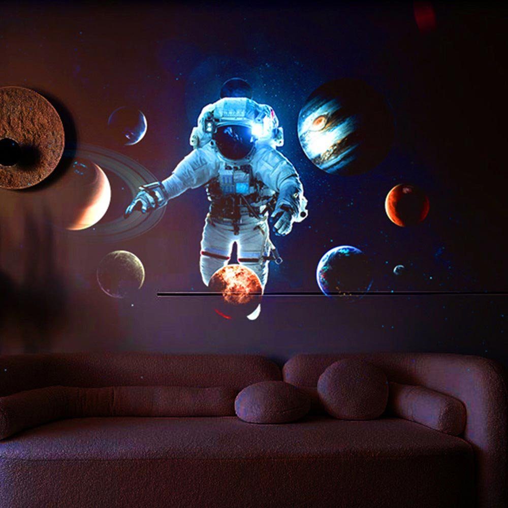 Rosnek Projektionslampe Sternenhimmel Projektor Kinder, 6-in-1 Galaxy Projektor Nachtlicht, Sternenprojektor mit 360° Rotation, Akku, 6 Motiven fürs Kinderzimme – Bild 5 von 5