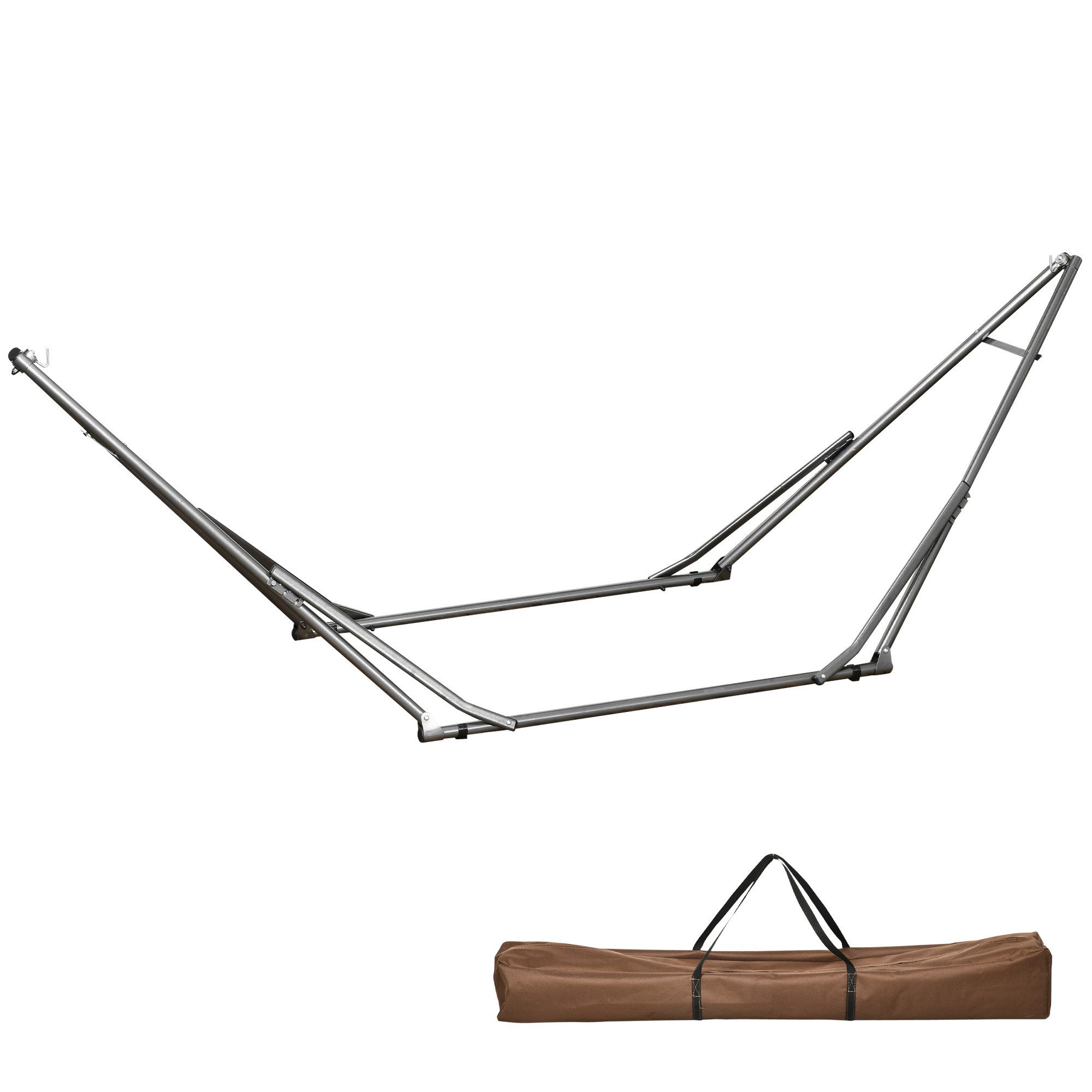 Outsunny Hängemattengestell Kleiderständer für Terrasse, Garten, Hof, (Hängemattenständer, 1-St., Hängematte), bis 120 kg Belastbar, Stahl, 290 x 92 x 88cm