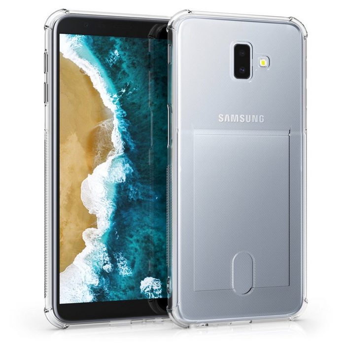 kwmobile Handyhülle Hülle für Samsung Galaxy J6+ / J6 Plus DUOS Backcover mit Fotofach - Silikon Soft Cover Case Schutzhülle