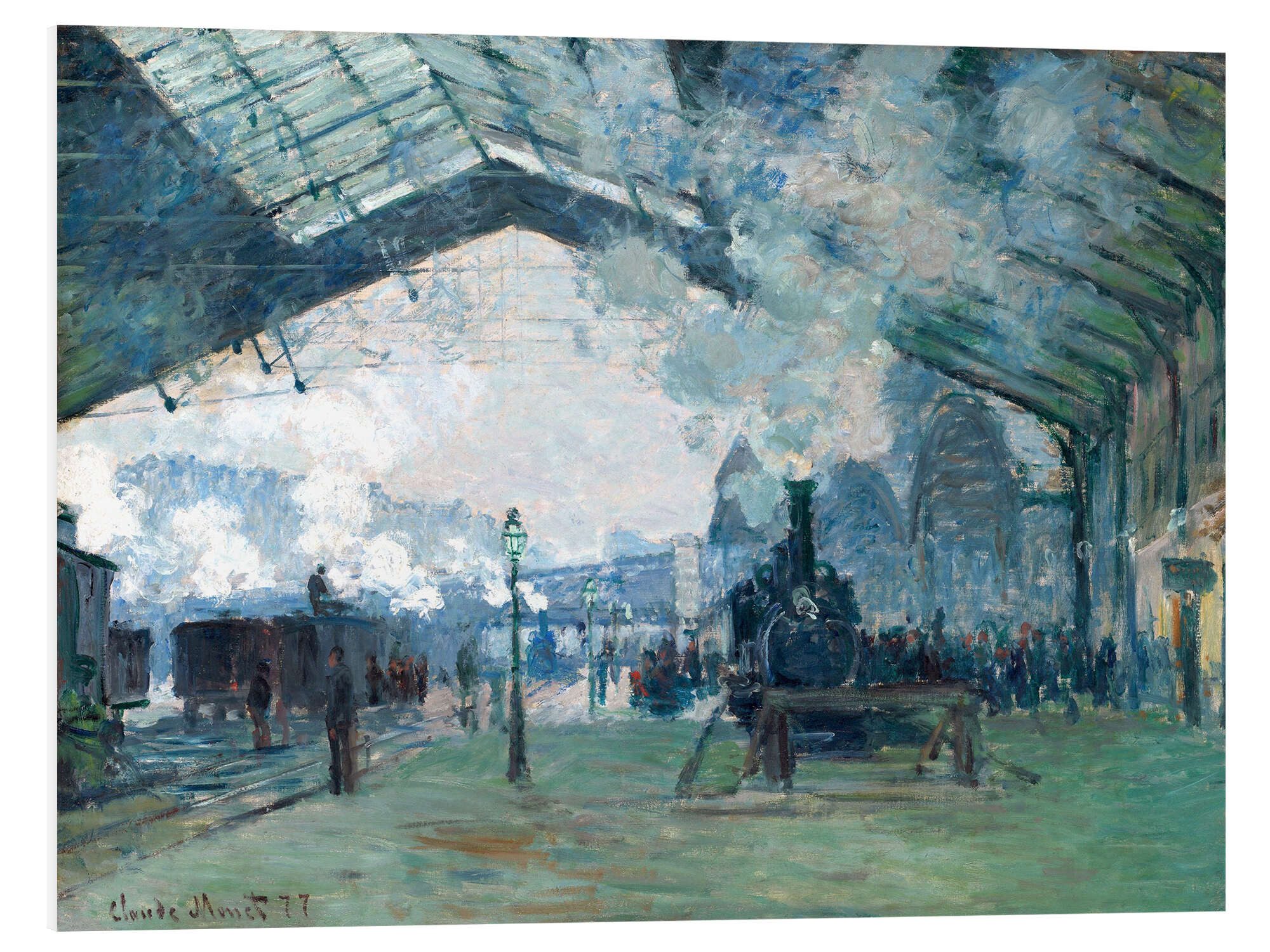 Posterlounge Forex-Bild Claude Monet, Bahnhof Saint-Lazare: Der Zug aus der Normandie, Wohnzimmer Malerei
