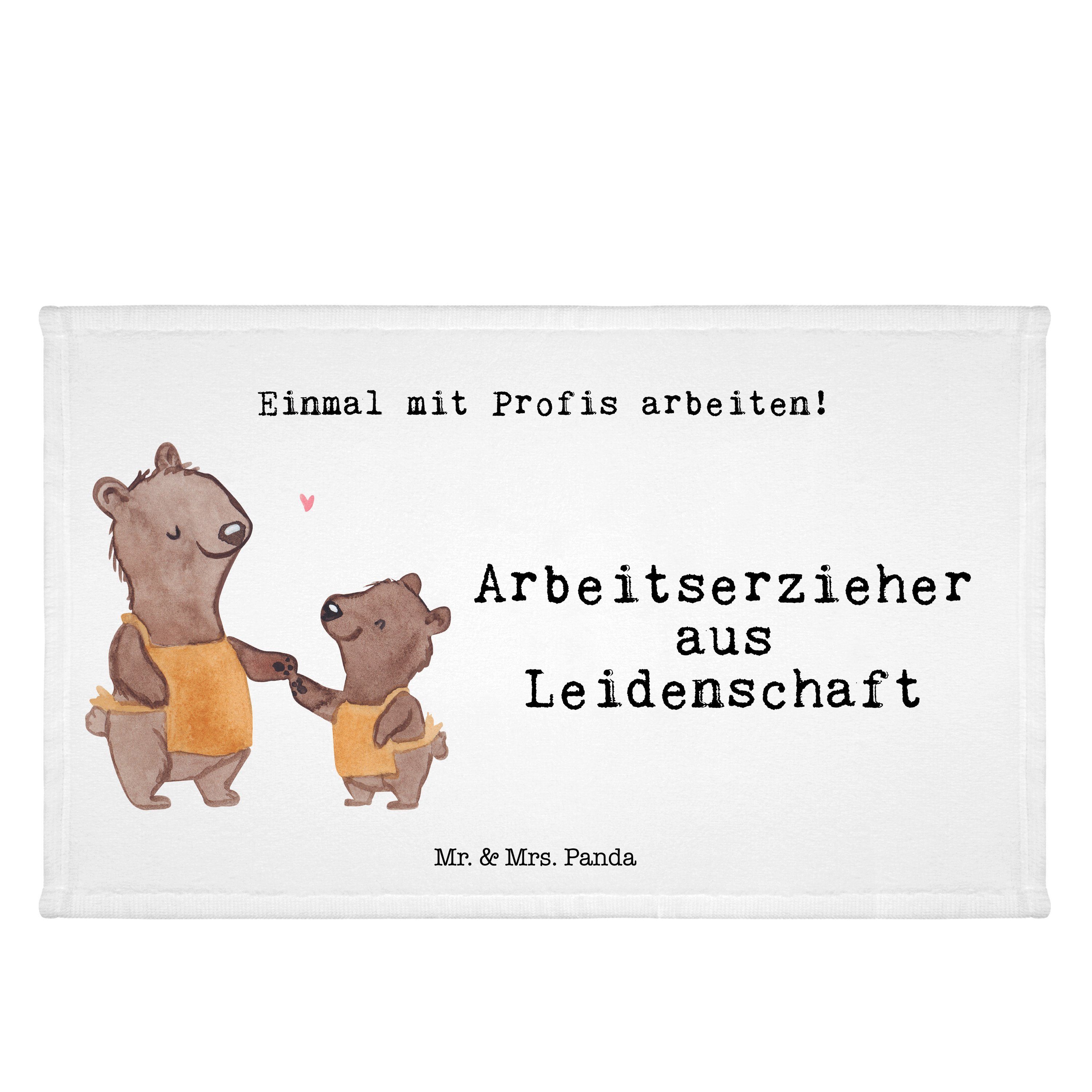 Mr. & - Leidenschaft - Studium, Panda Freunde, Mrs. Arbeitserzieher aus Handtuch Geschenk, (1-St) Weiß