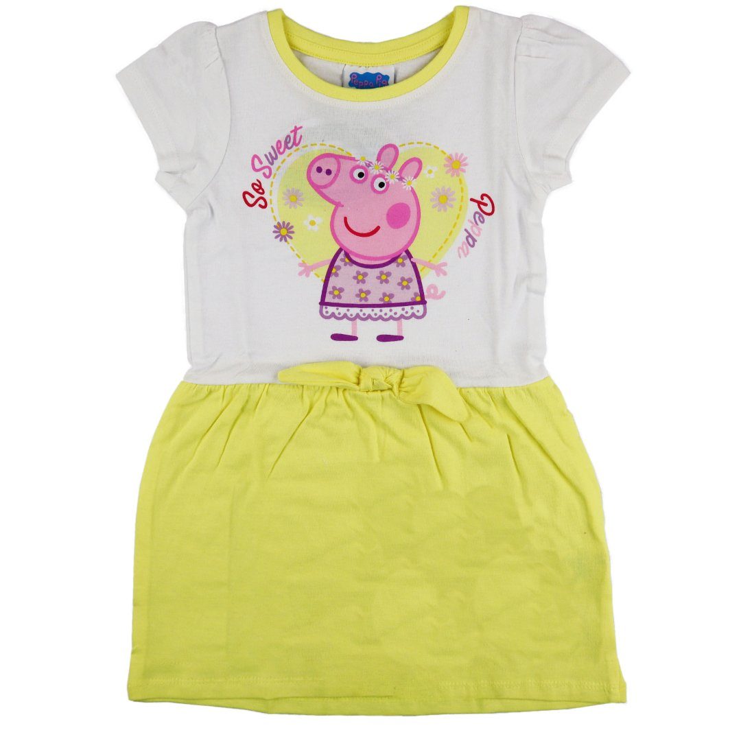 Pig Baumwolle Peppa Kinder Wutz Gr. Sommerkleid Peppa Kleid Mädchen 116, 92 Gelb 100% bis