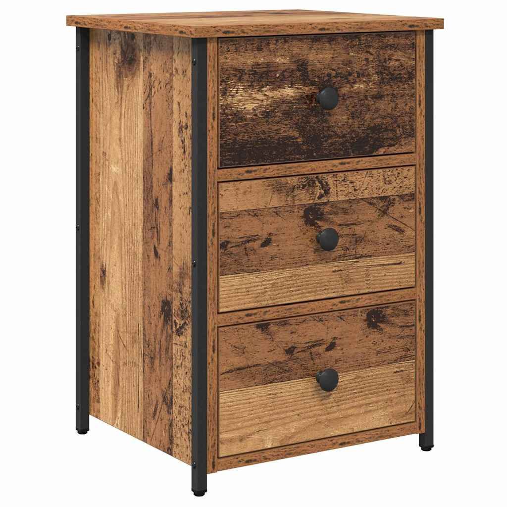 Nachttisch Nachttisch Braun 40 x 36 x 60 cm Massives upgecyceltes Holz