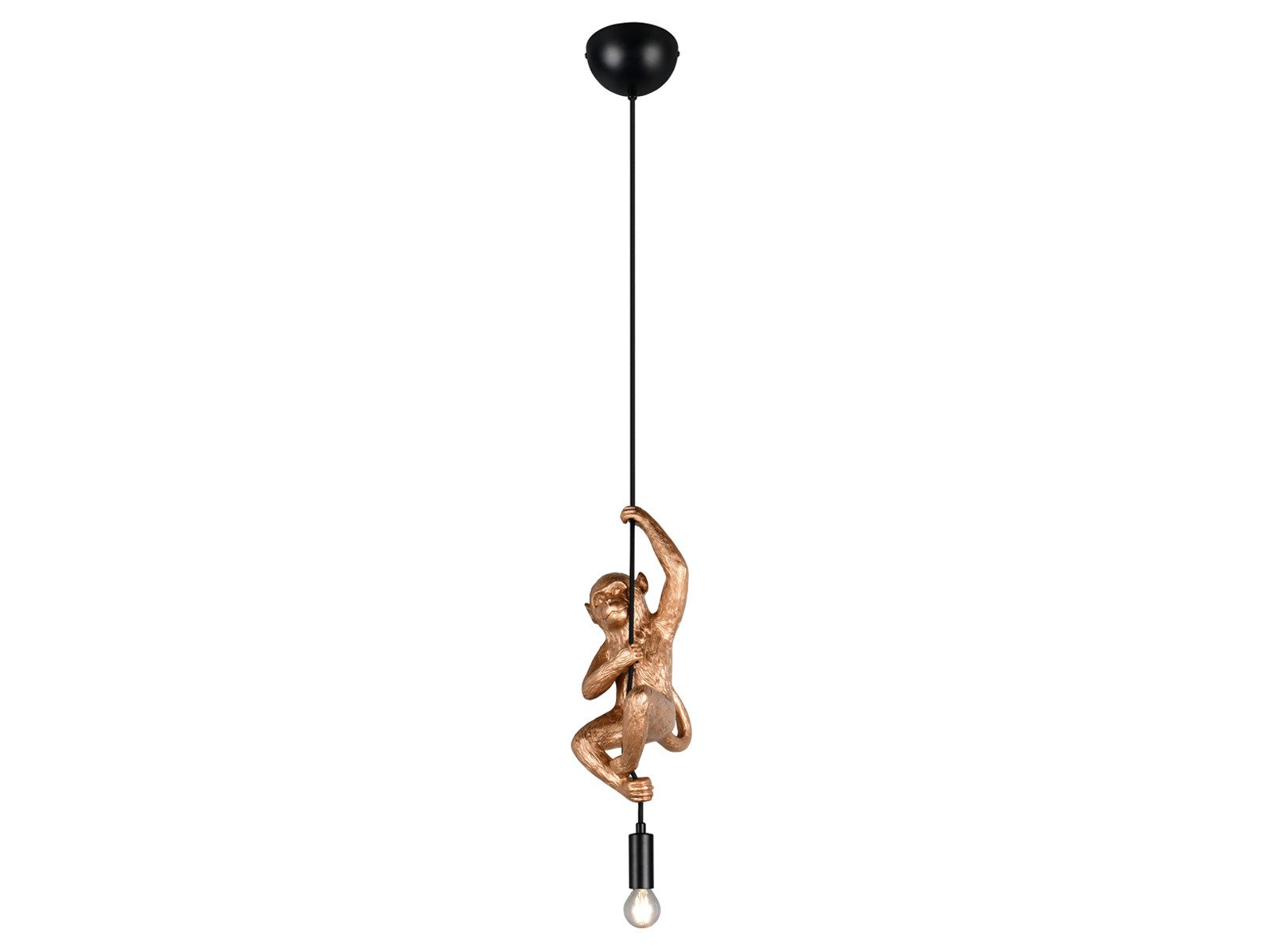 Reality Leuchten LED Pendelleuchte, Dimmfunktion, LED wechselbar, warmweiß, ausgefallene für Esstisch klein-e Affenlampe hängend, Breite 14,5cm