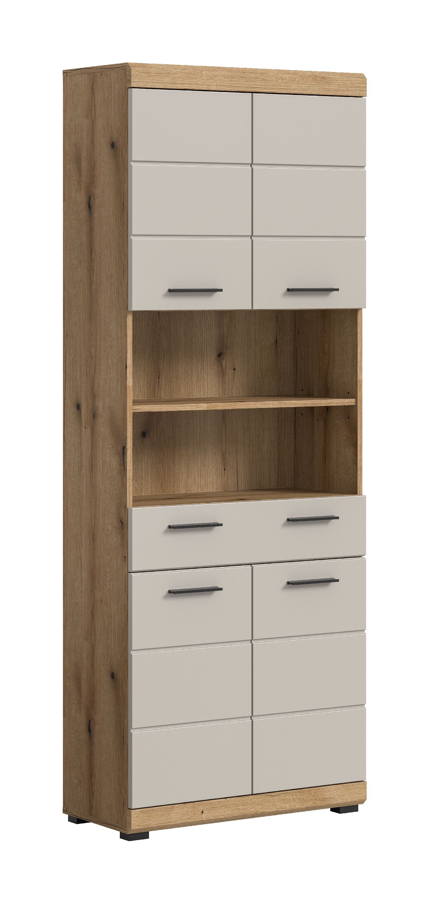 xonox.home Hochschrank Evoak Oak Nachbildung Melamin beschichtet modern 74x191x31 cm