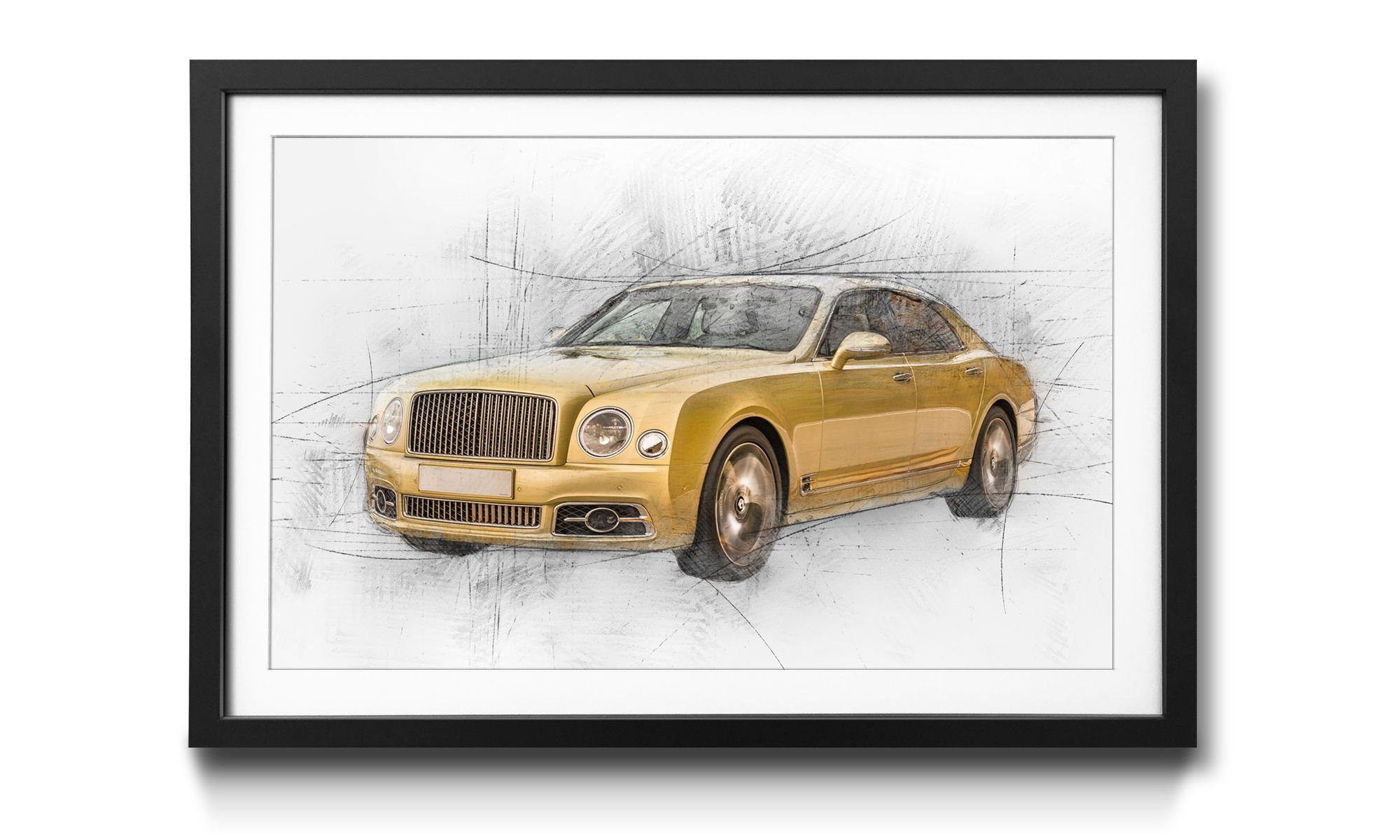 Golden Wandbild, Rahmen erhältlich WandbilderXXL Größen Bild Auto, mit 4 Bent, in