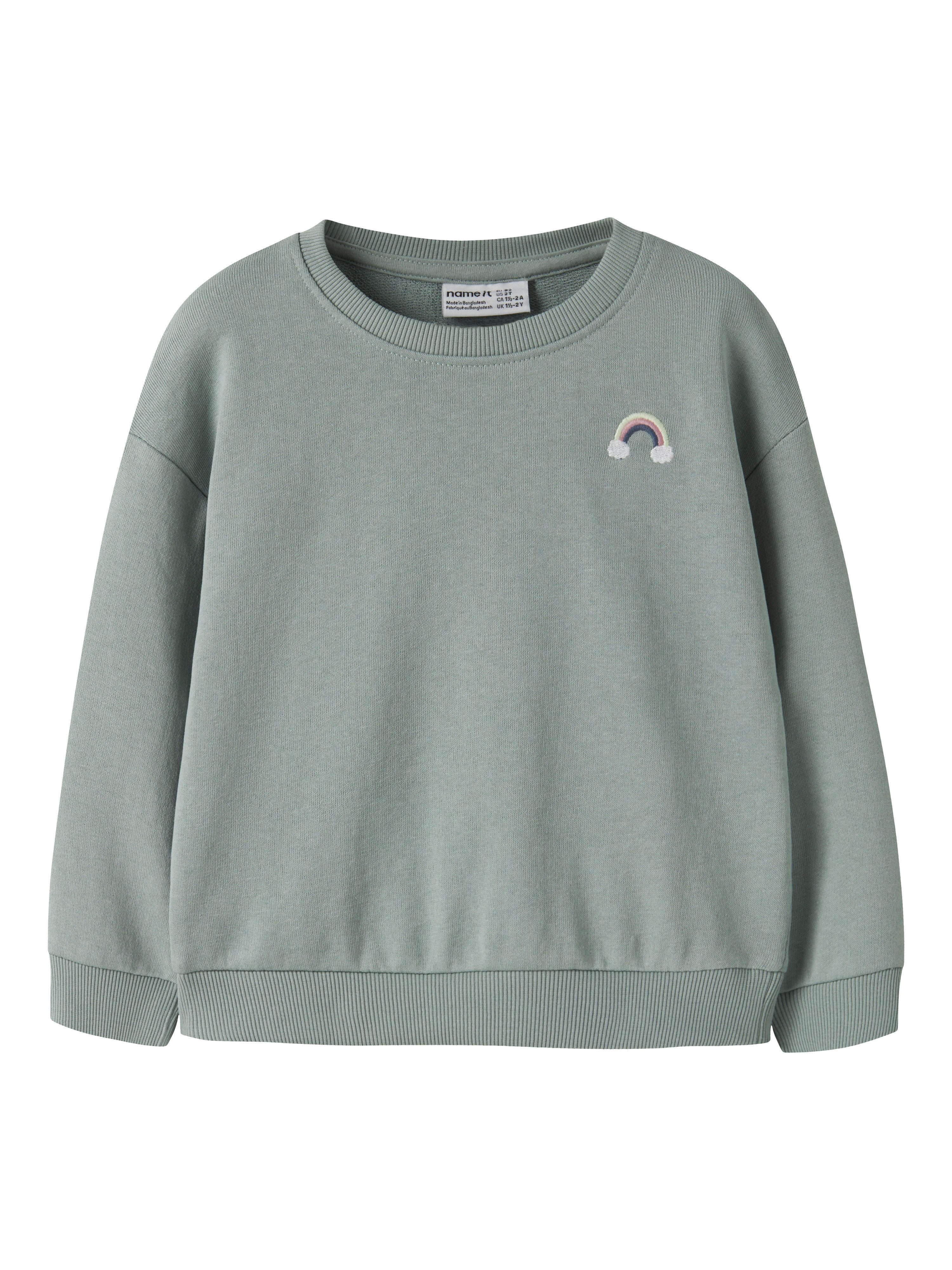 Name It Sweatshirt NMFVALLENE LS RLX SWEAT UNB Baumwollmischung, Stickerei