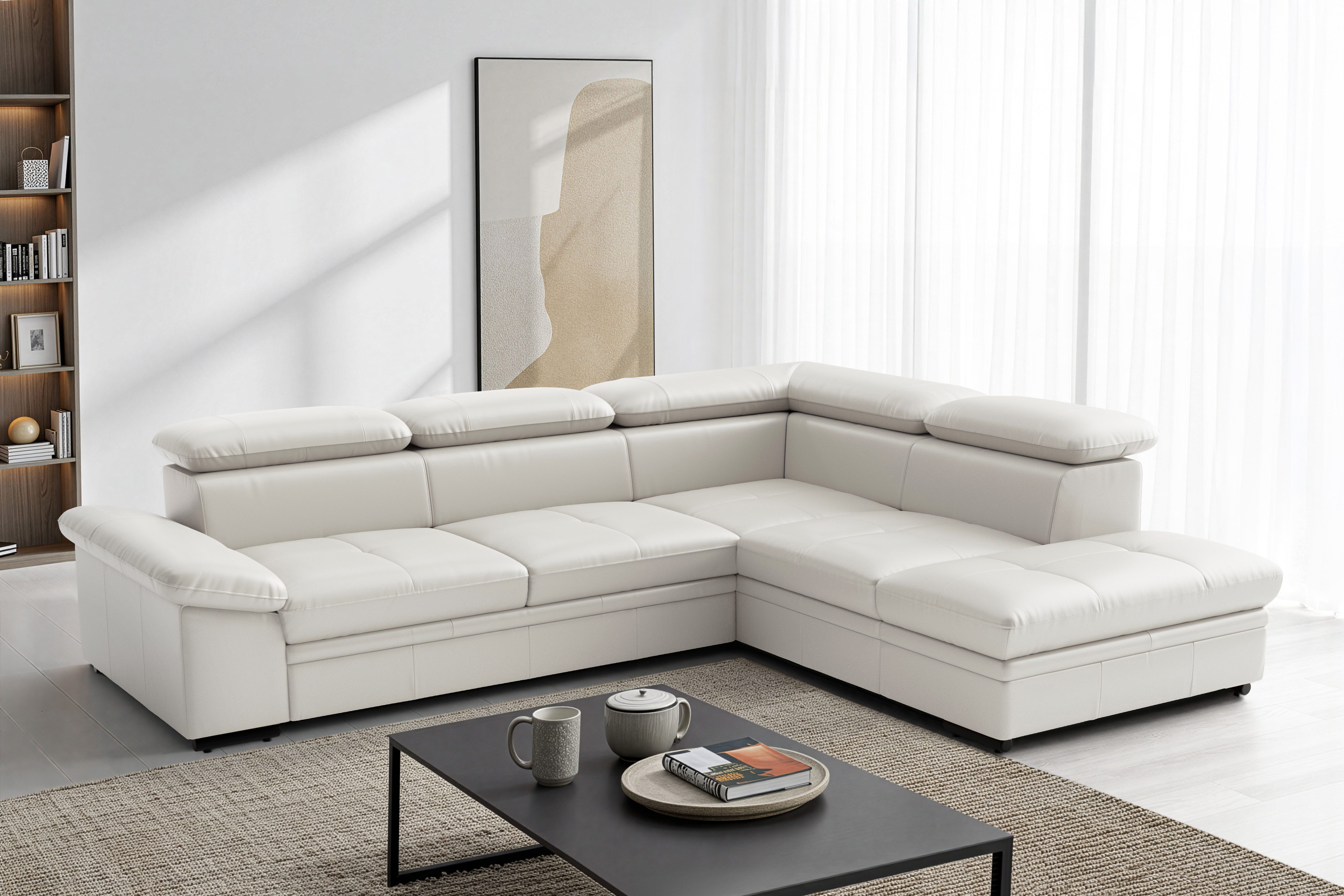 sit&more Ecksofa Viola L-Form, B: 249 cm, Arm- & Kopfteilverstellung, optional Schlaffunktion, Sofa mit Komfortsitz in Leder