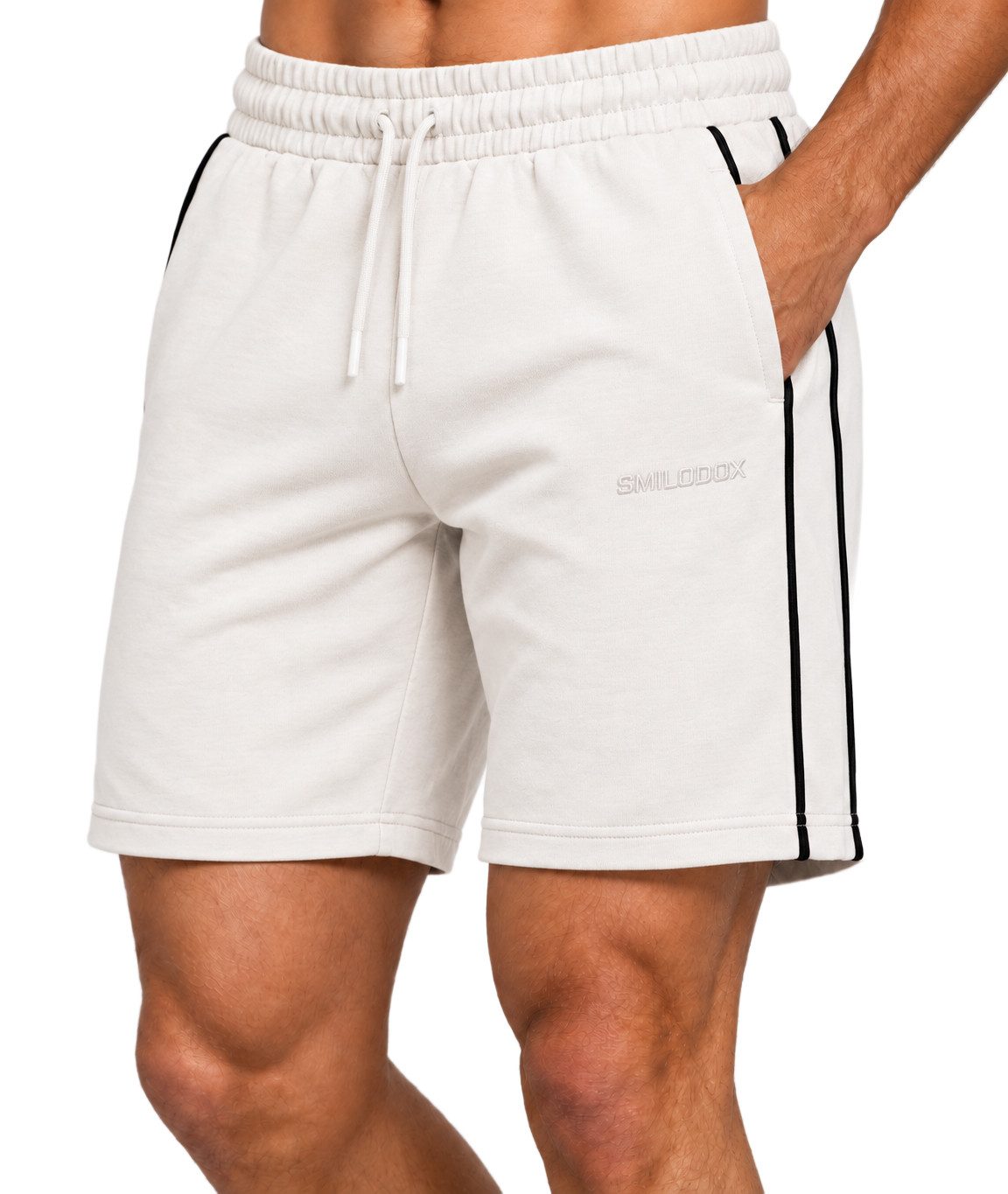 Smilodox Shorts Brenvaro kurze Hose, Regular Fit, Gymshorts, Sport, Freizeit & Laufen Piping-Details, elastischer Bund, Kordelzug, Seitentaschen, Baumwolle