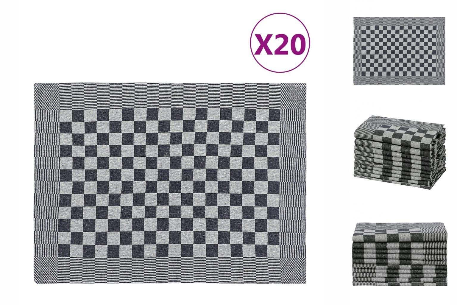 vidaXL Handtuch Geschirrtücher 20 Stk Schwarz und Weiß 50x70 cm Baumwolle