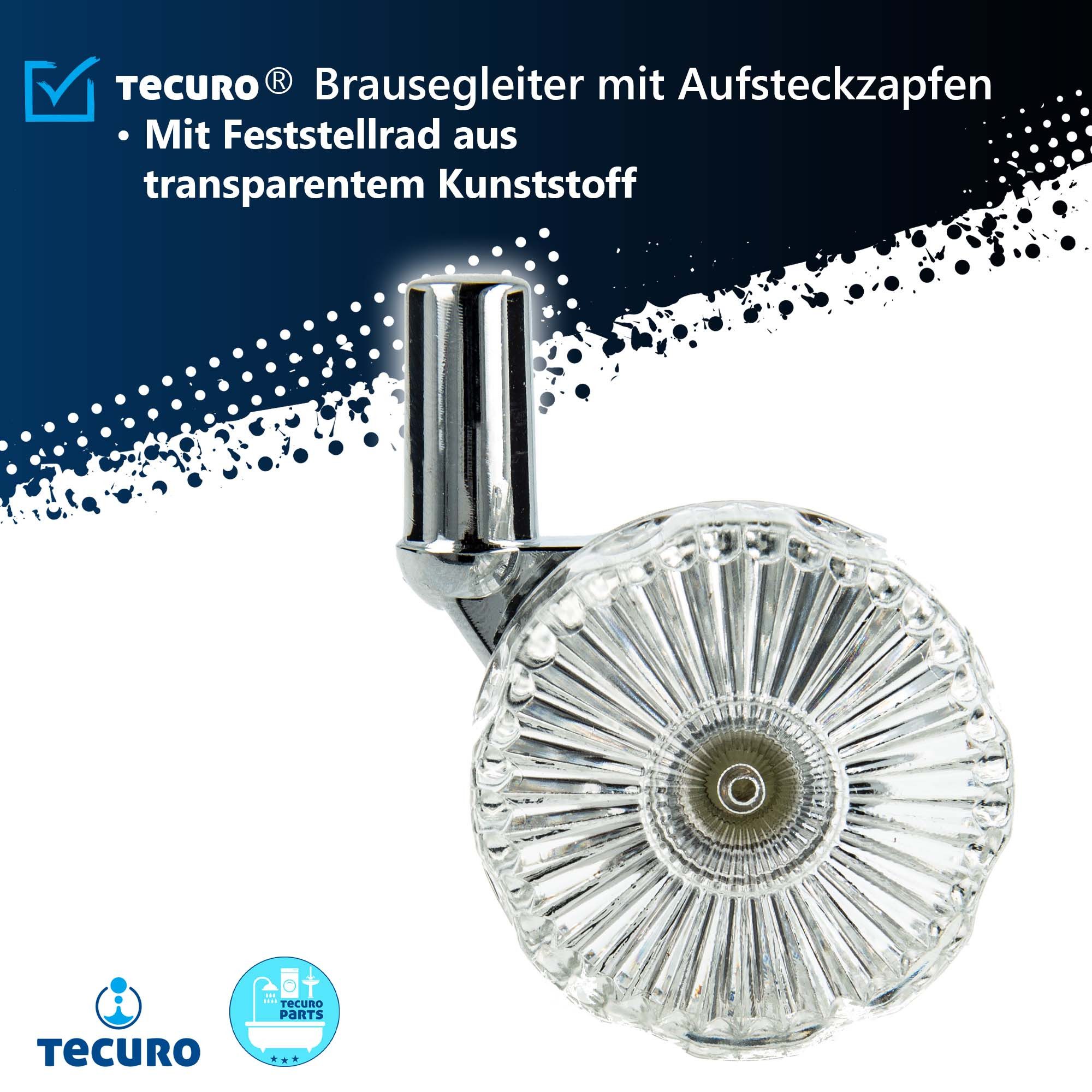 tecuro Brausehalter Zapfen-Schieber Halter für Wandstange Ø 18 mm, verchromt – Bild 3 von 4