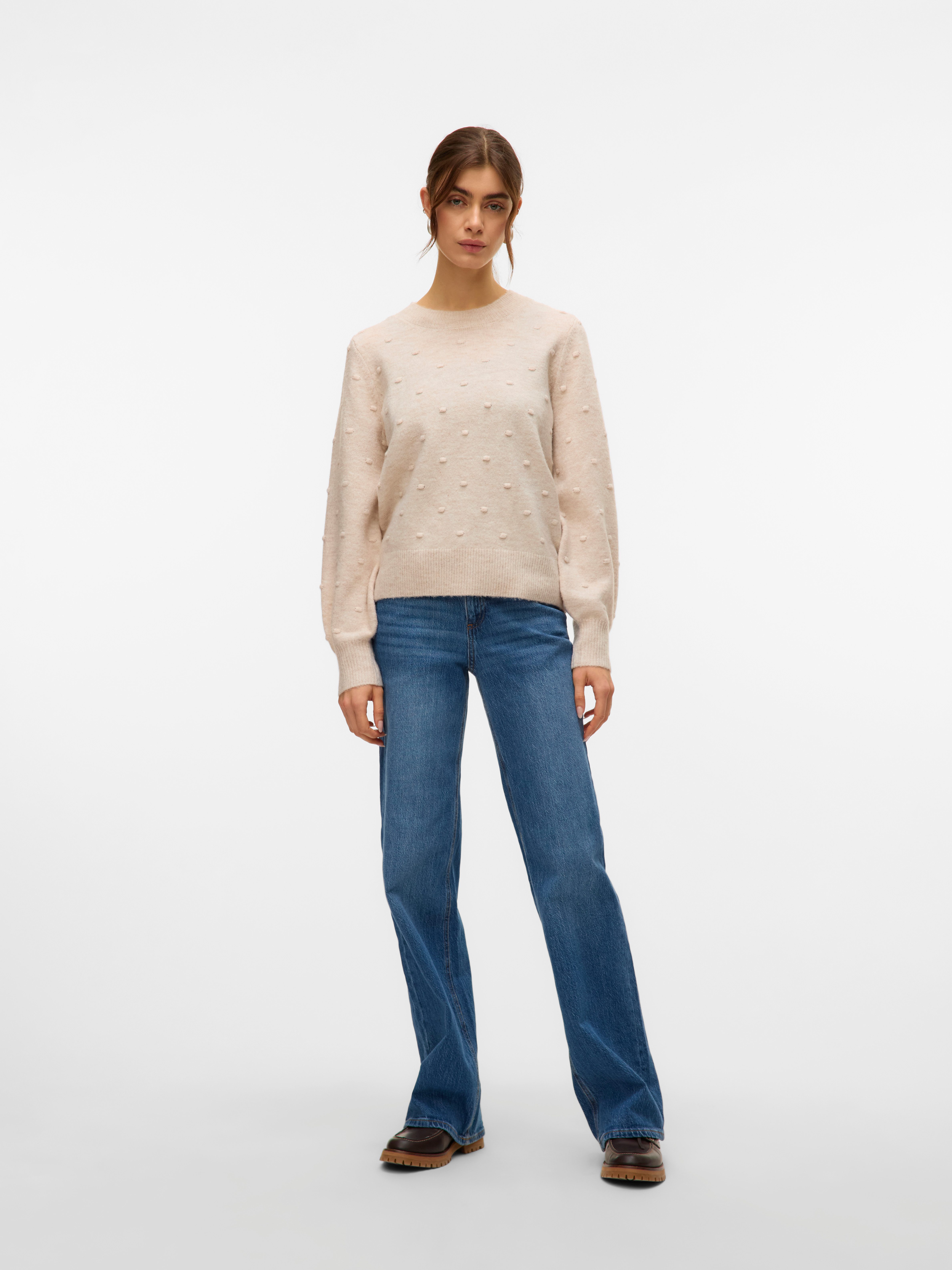 Vero Moda Rundhalspullover VMFRANCESCA LS O-NECK PULLOVER BOO